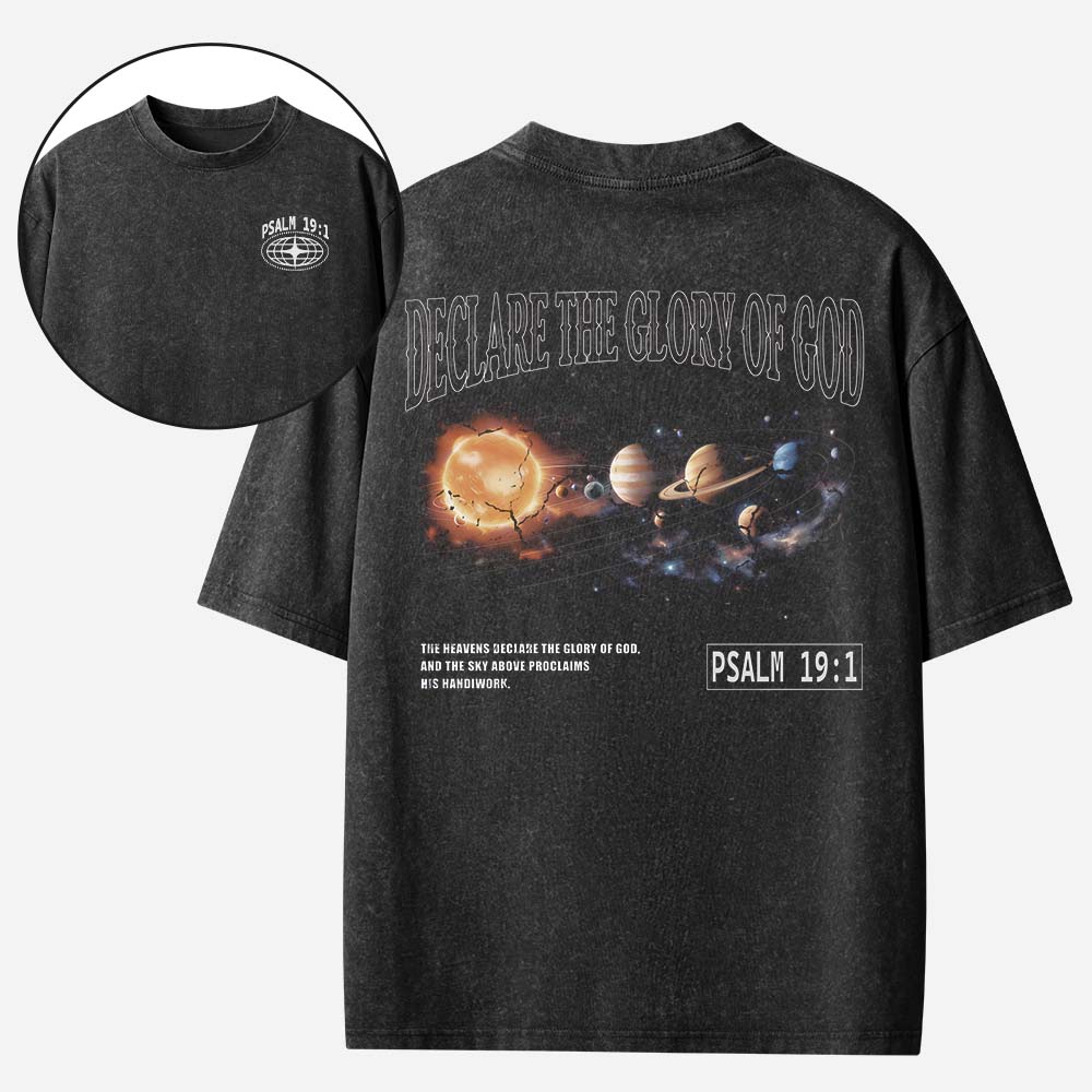 Declare The Glory of God Christian Washed T-Shirt