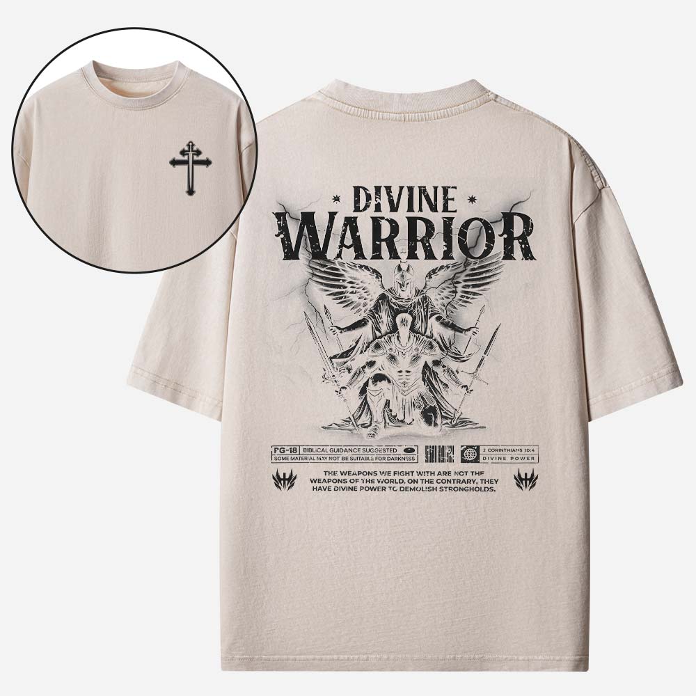 Divine Warrior Christian Washed T-Shirt