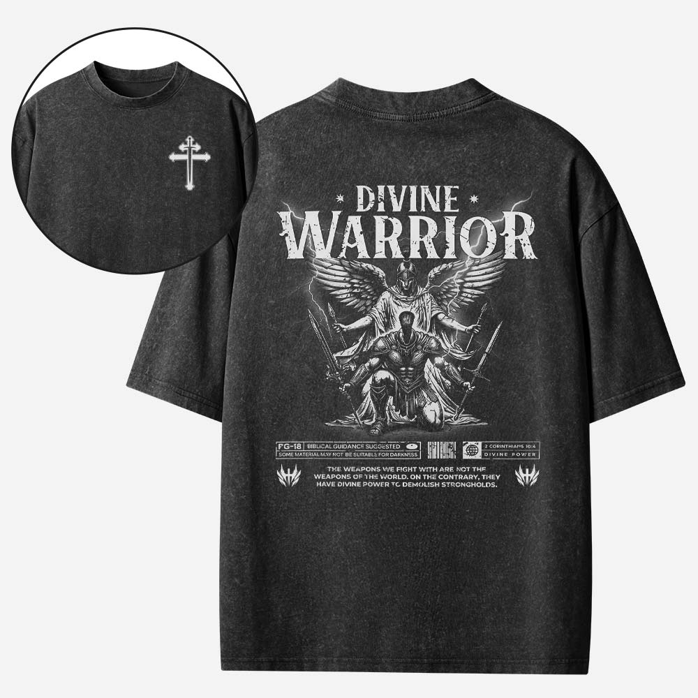 Divine Warrior Christian Washed T-Shirt
