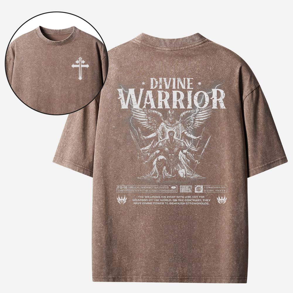Divine Warrior Christian Washed T-Shirt