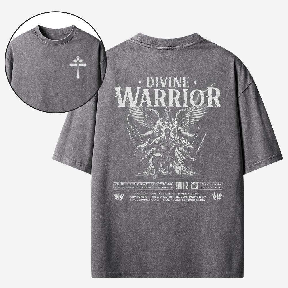 Divine Warrior Christian Washed T-Shirt