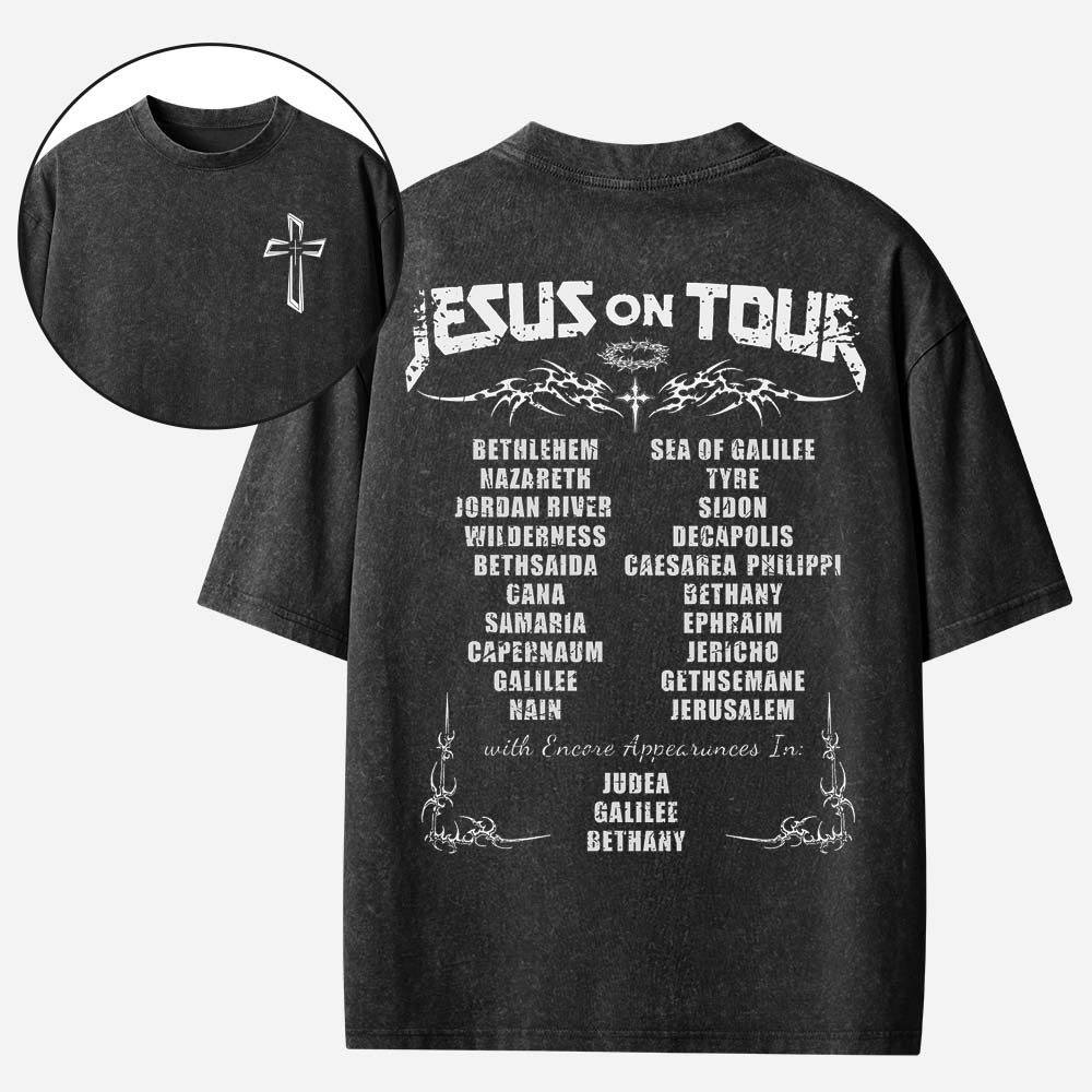Jesus On Tour Christian Washed T-Shirt