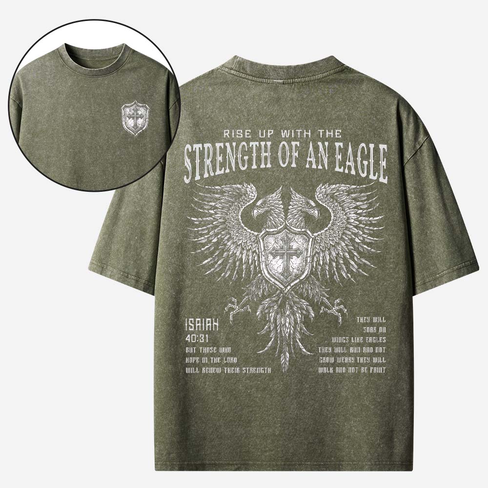 Strength Of An Eagle Christian Washed T-Shirt