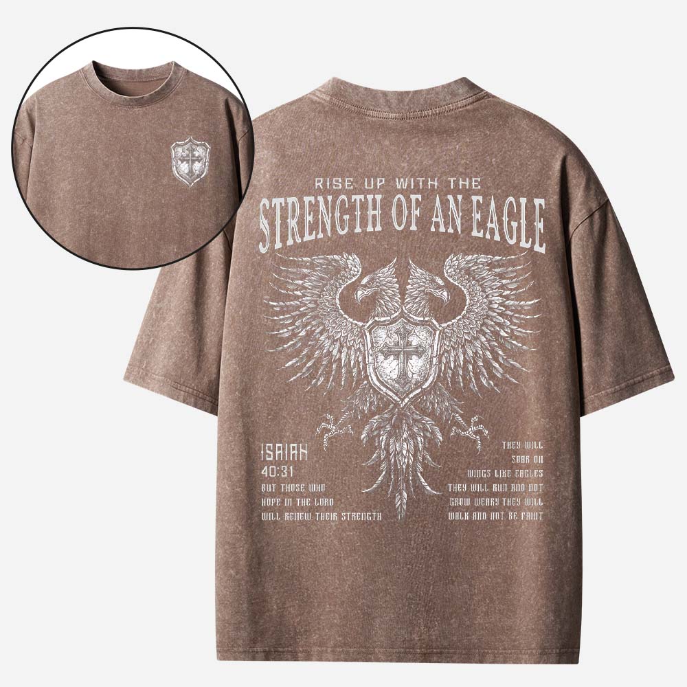 Strength Of An Eagle Christian Washed T-Shirt