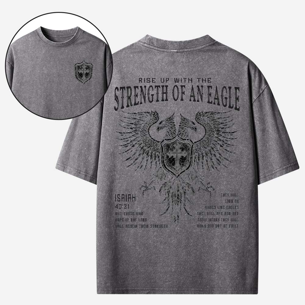 Strength Of An Eagle Christian Washed T-Shirt