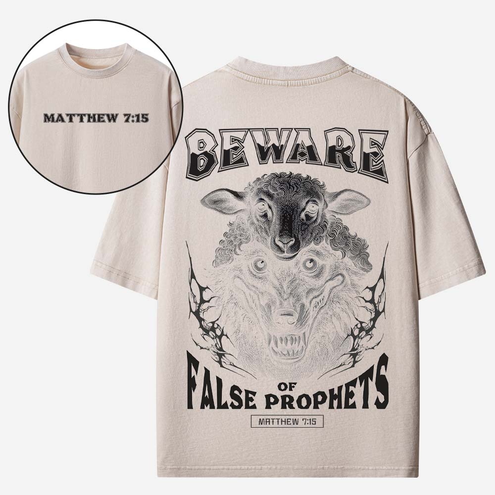Beware Of False Prophets Christian Washed T-Shirt