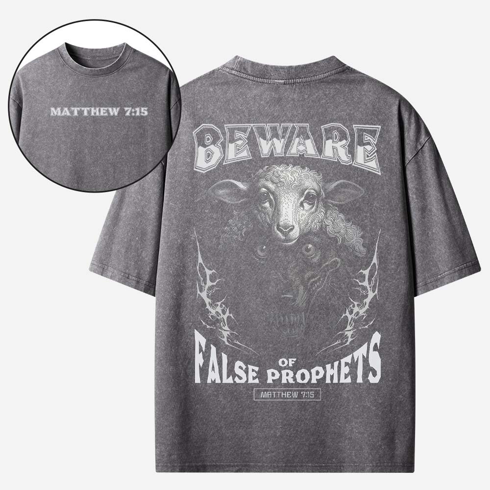 Beware Of False Prophets Christian Washed T-Shirt