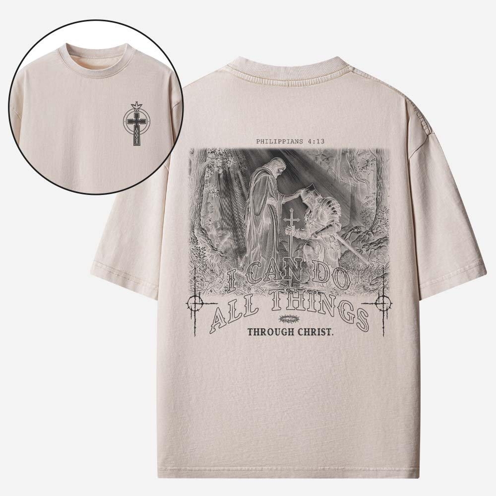 I Can Do All Things Christian Washed T-Shirt