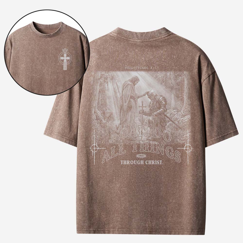 I Can Do All Things Christian Washed T-Shirt