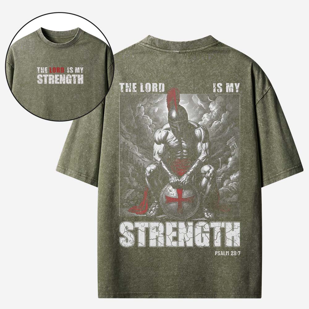 The Lord is My Strength Christian Washed T-Shirt