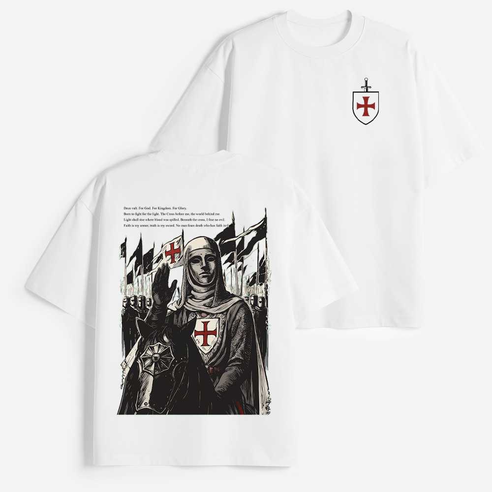 King Baldwin IV Jerusalem Christian Heavy Elbow-Sleeve T-Shirt