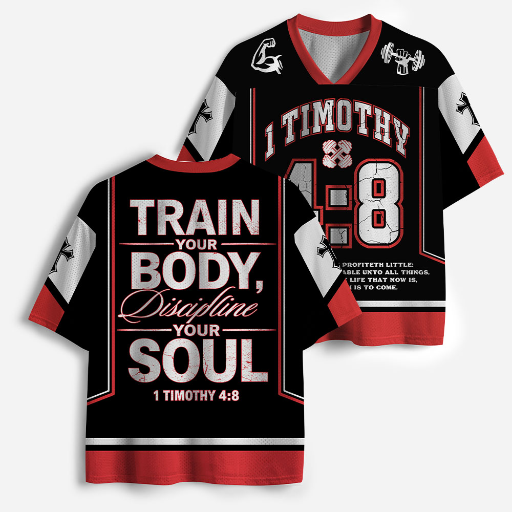 Train Your Body Discipline Your Soul Christian Mesh Jersey
