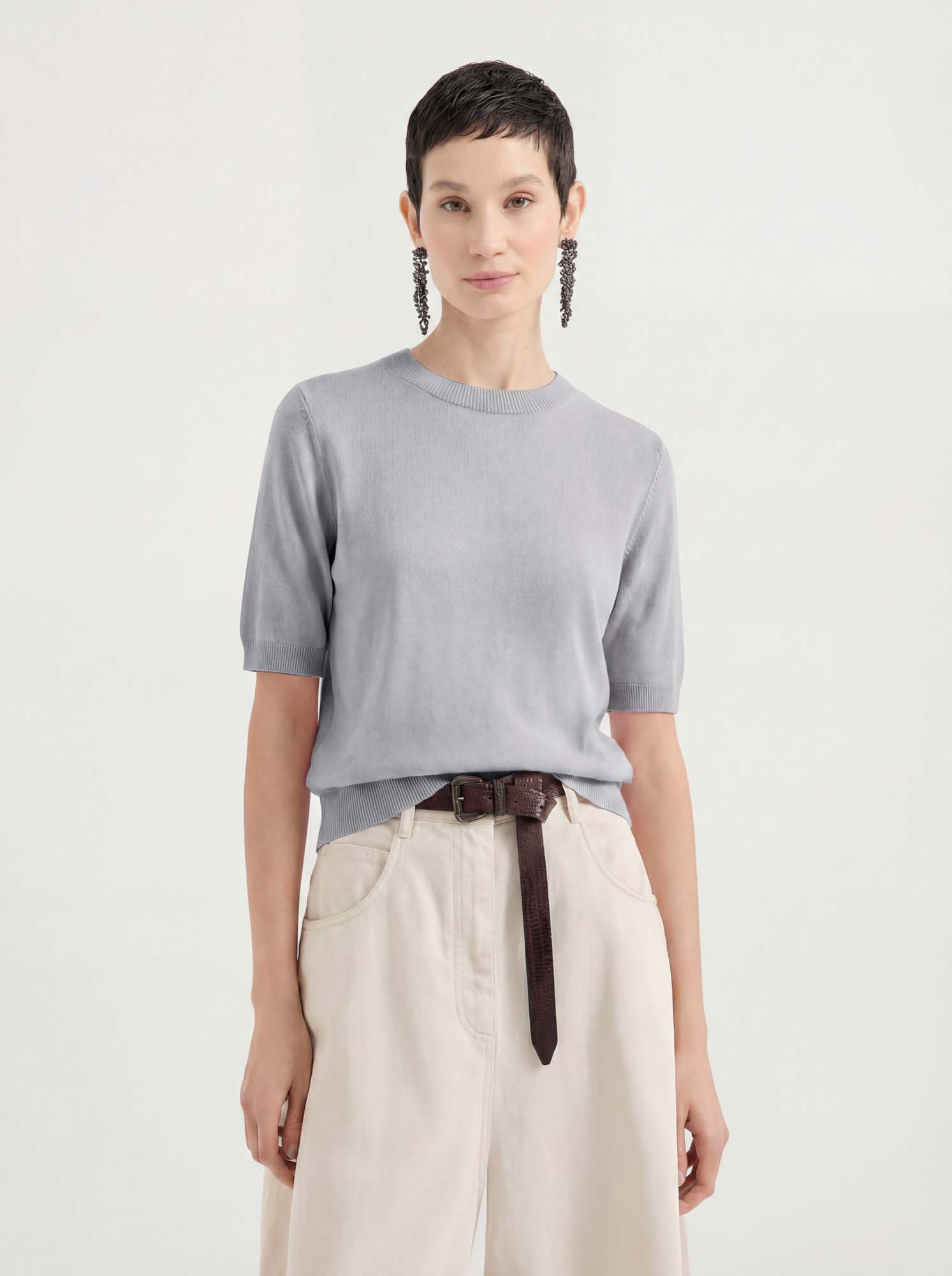 Tencel Cashmere Blend Knit Top