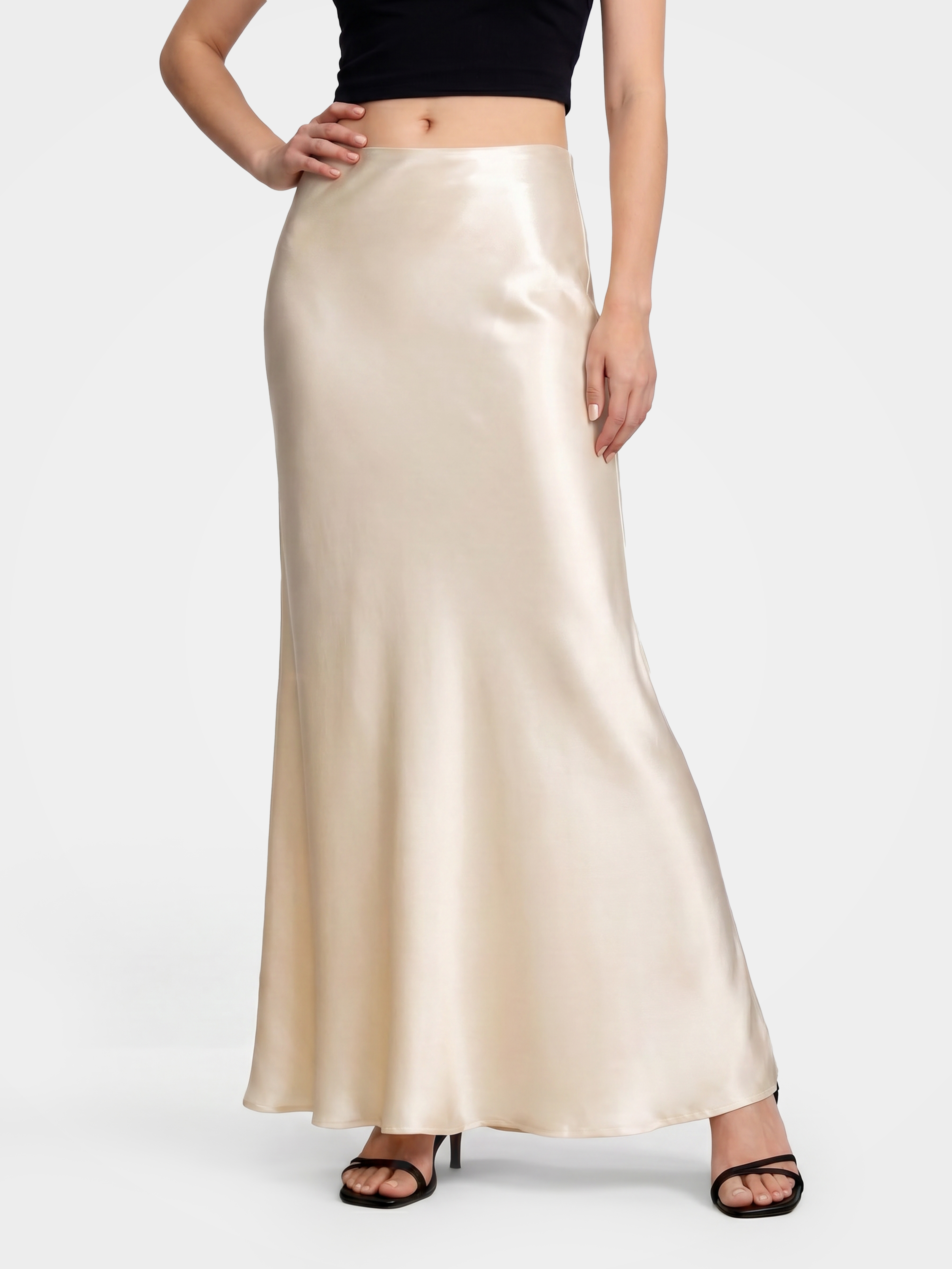 Smooth 100% Mulberry Silk Maxi Mermaid Skirt