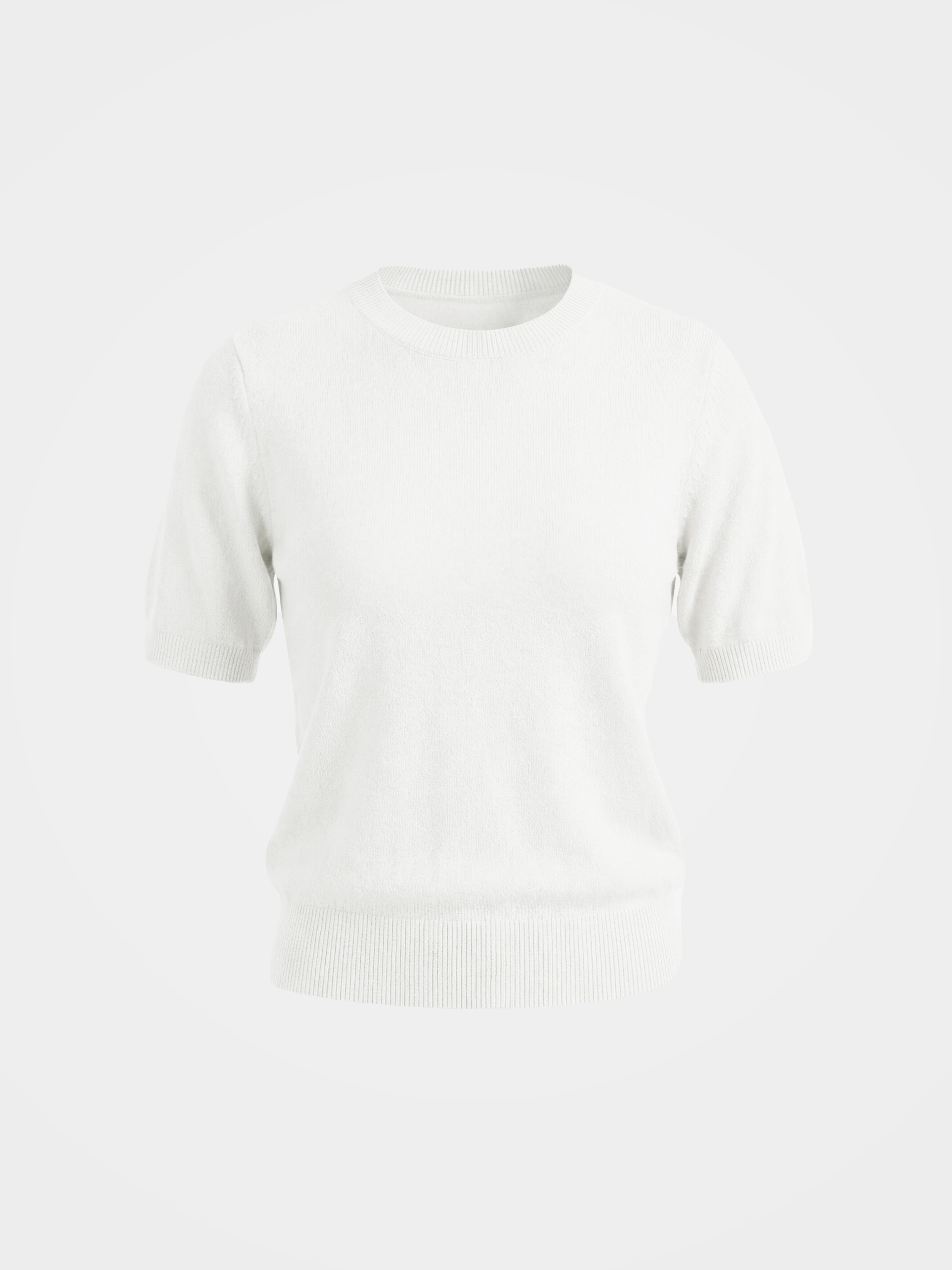 Cashmere Tencel Blend Soft & Lightweight Short Sleeve Knit Top – Crew Neck, Beige/Black/Gray