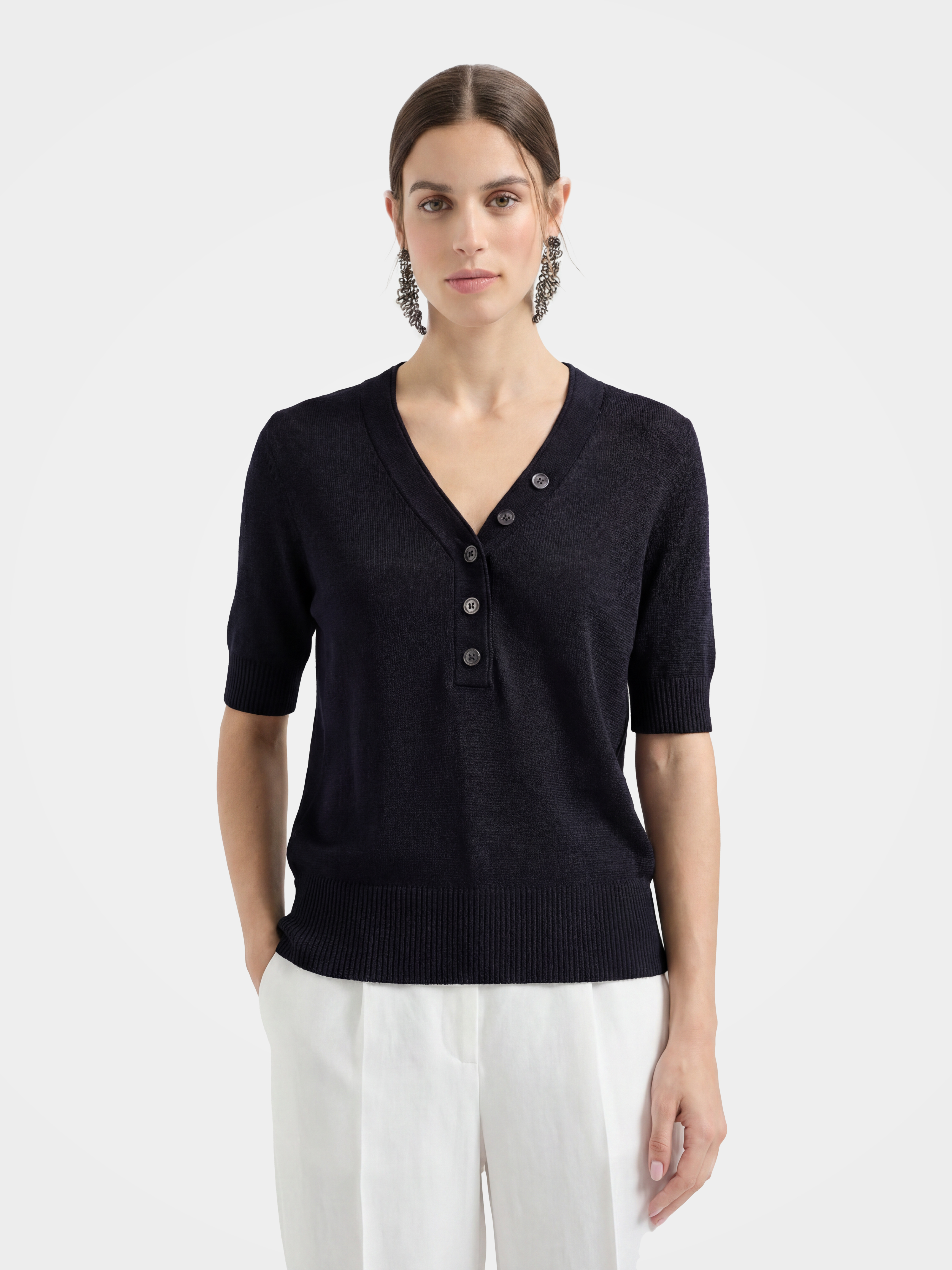Tencel Short Sleeve Knit Cardigan – Luxurious Silk Sweater