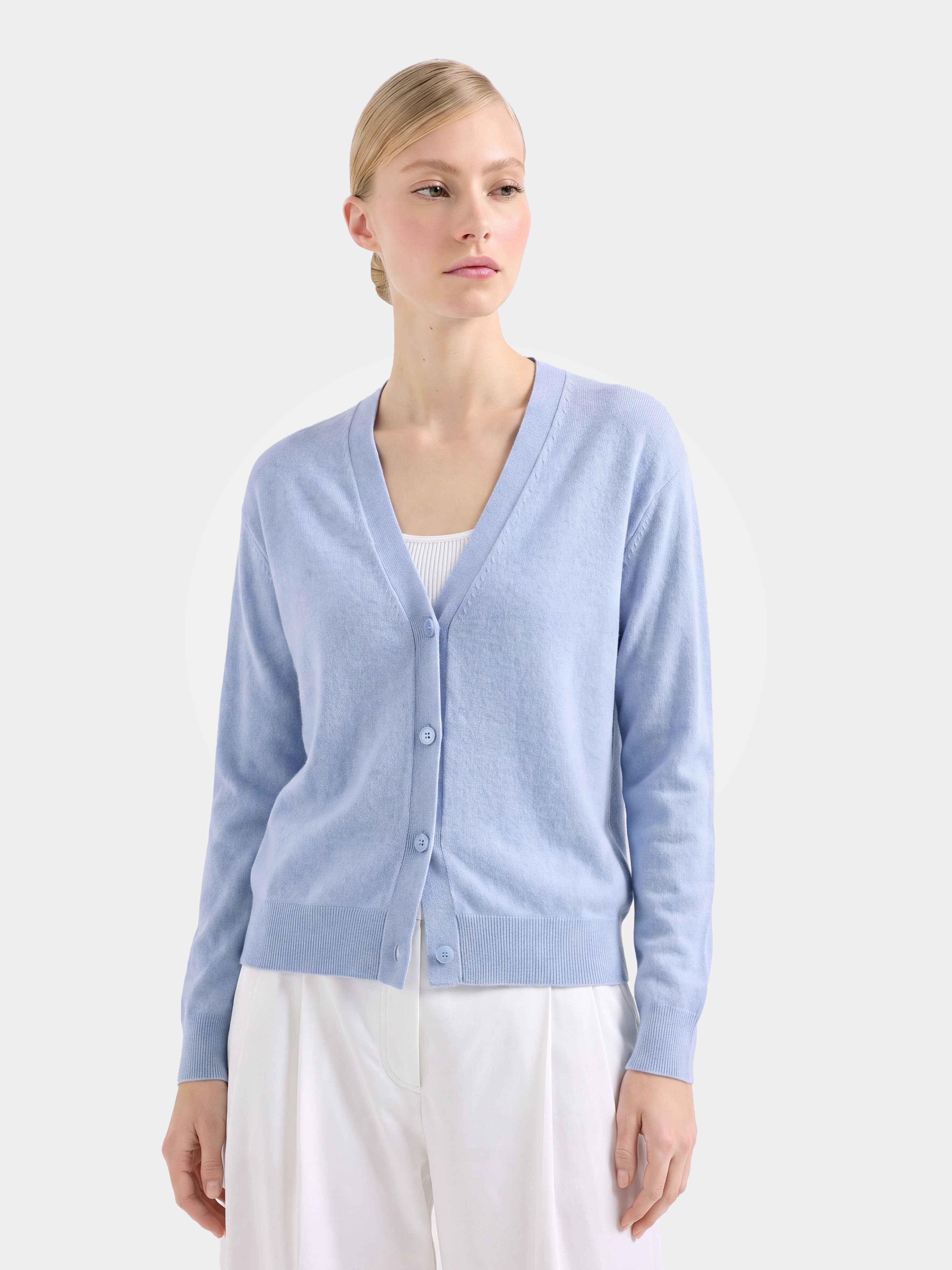 100% Mongolian Cashmere V-Neck Button Front Cardigan