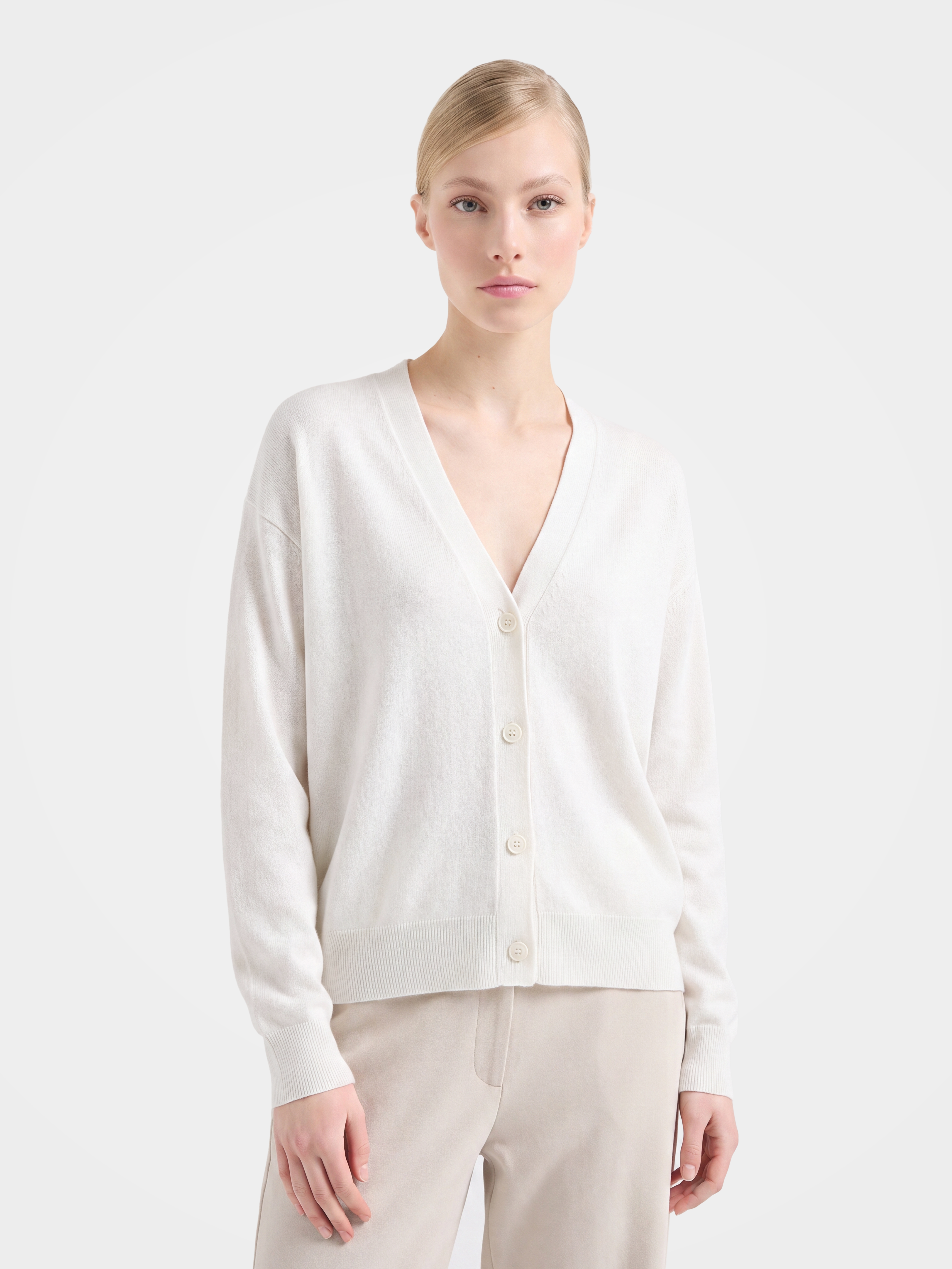 100% Mongolian Cashmere V-Neck Button Front Cardigan