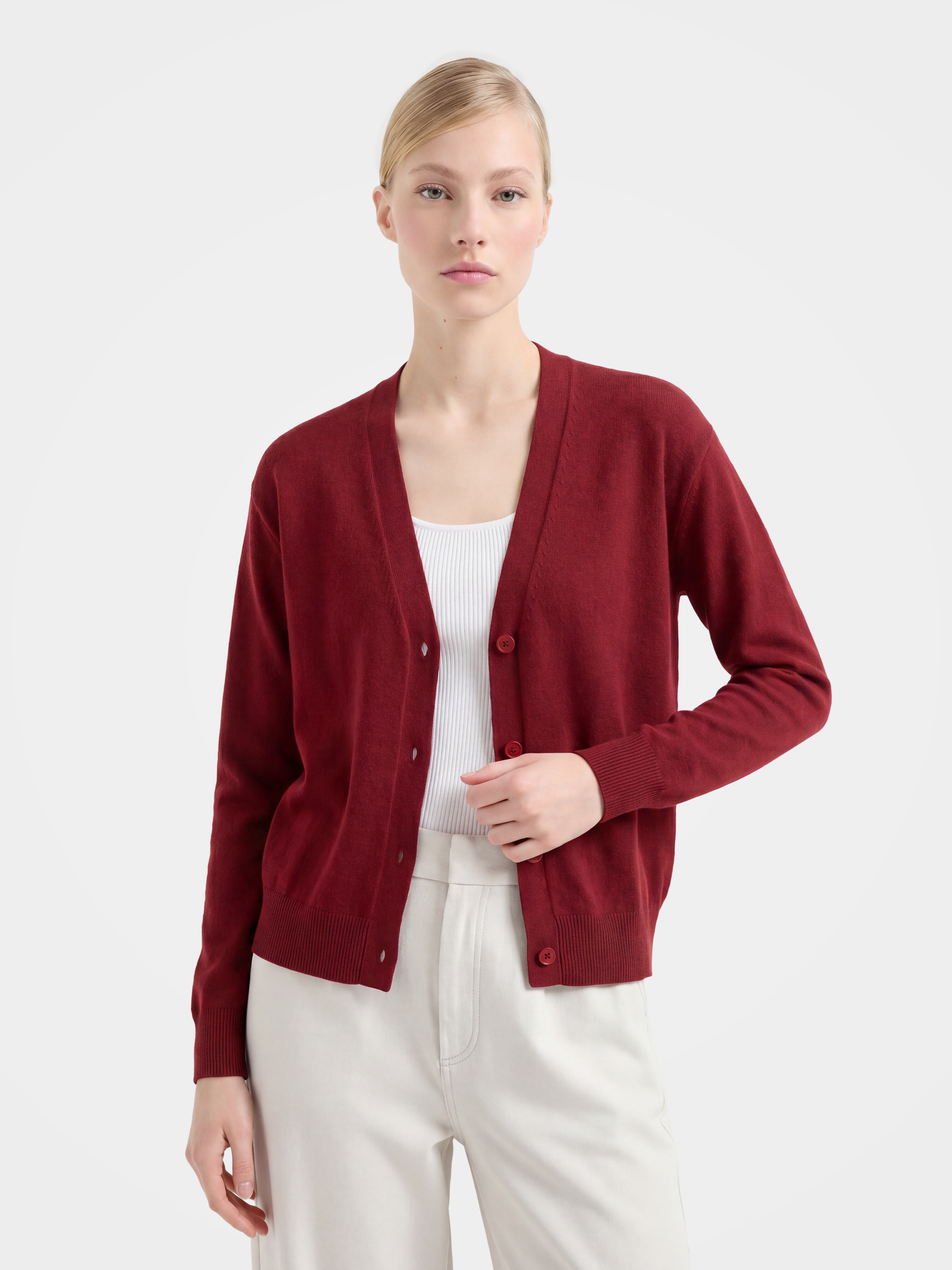 100% Mongolian Cashmere V-Neck Button Front Cardigan