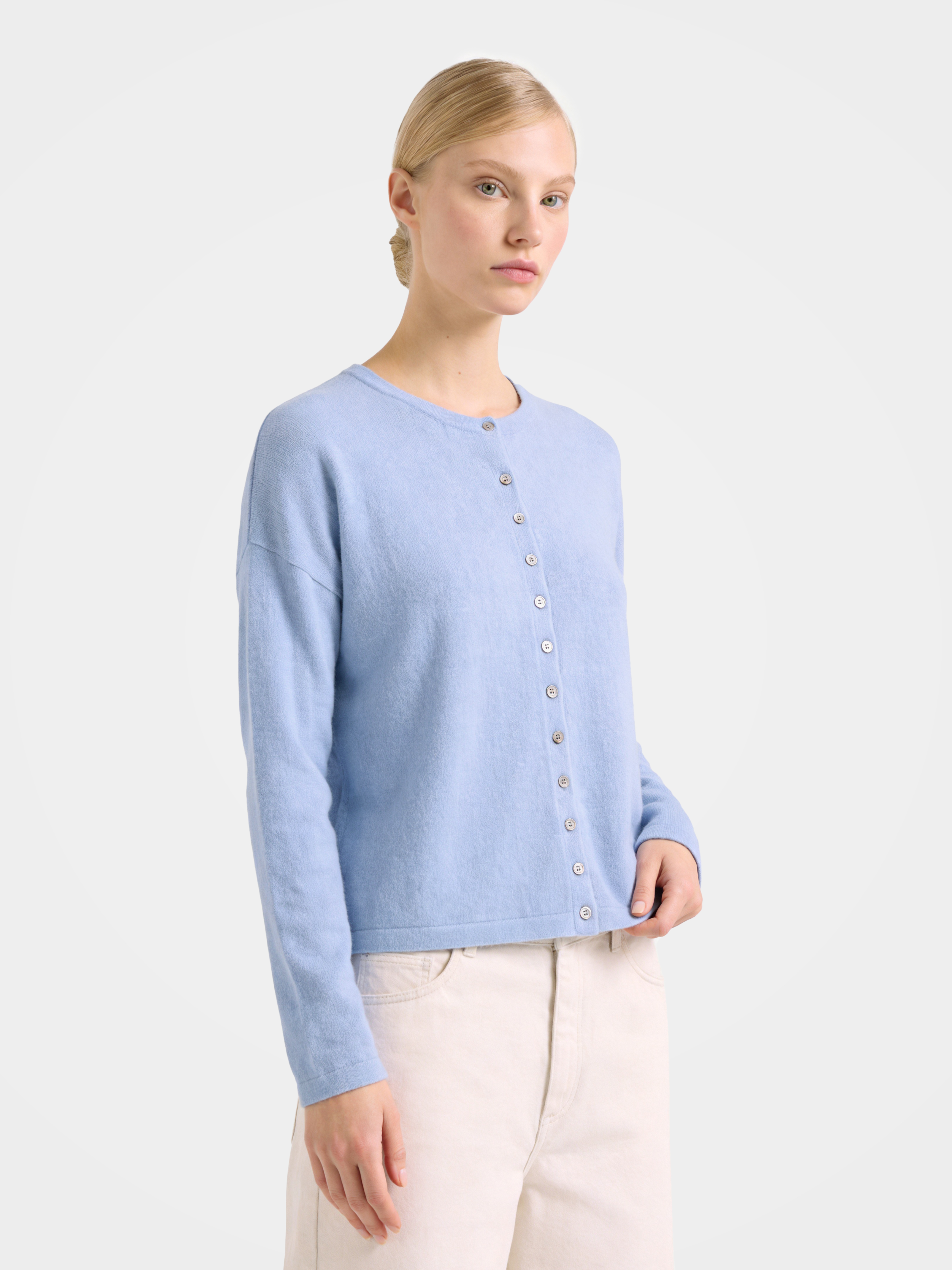 Soft 100% Mongolia Cashmere Crew Neck Cardigan