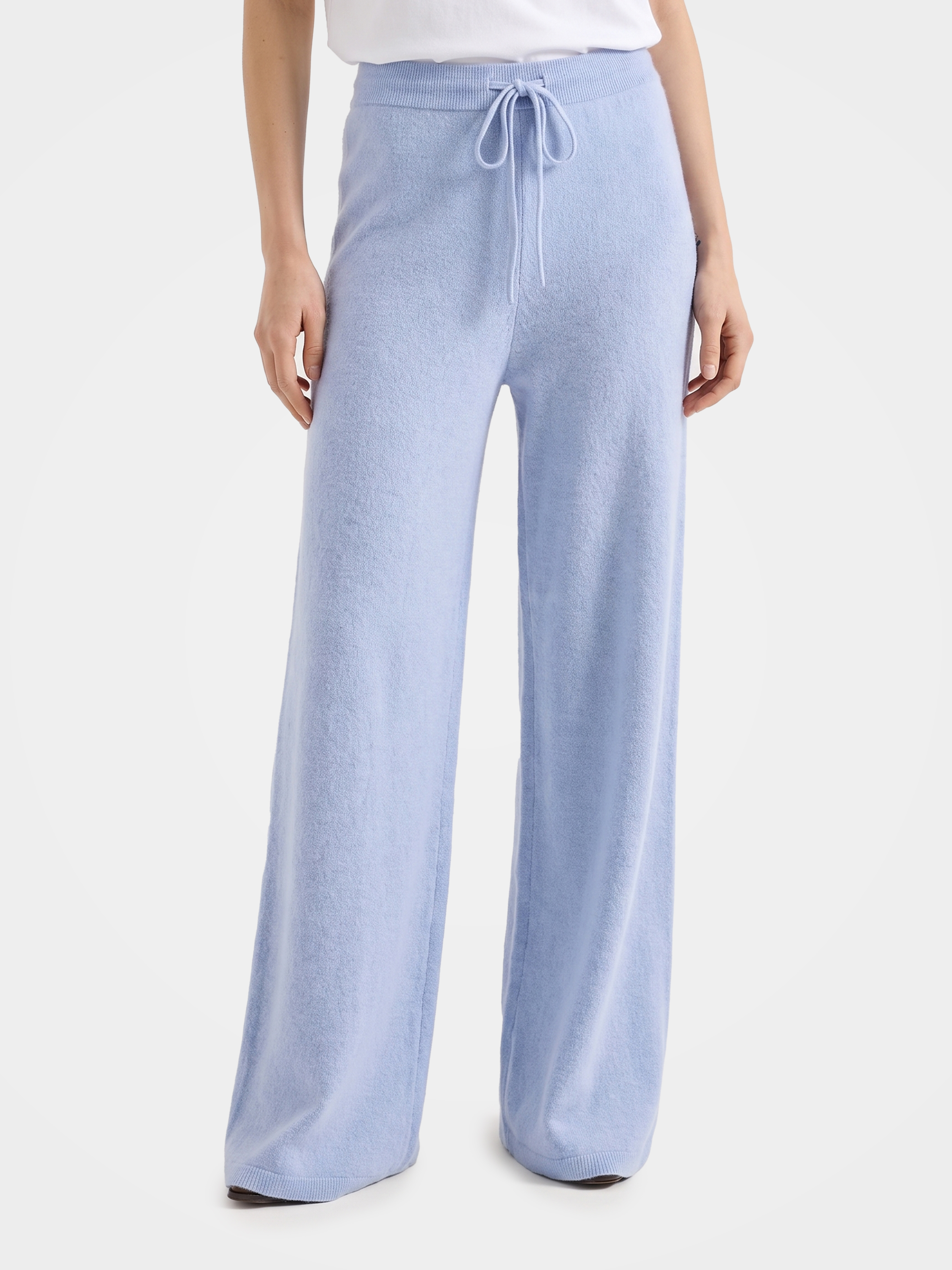 Pre-Order | 100% Cashmere Straight Leg Pants in Truffle Drawstring Pants