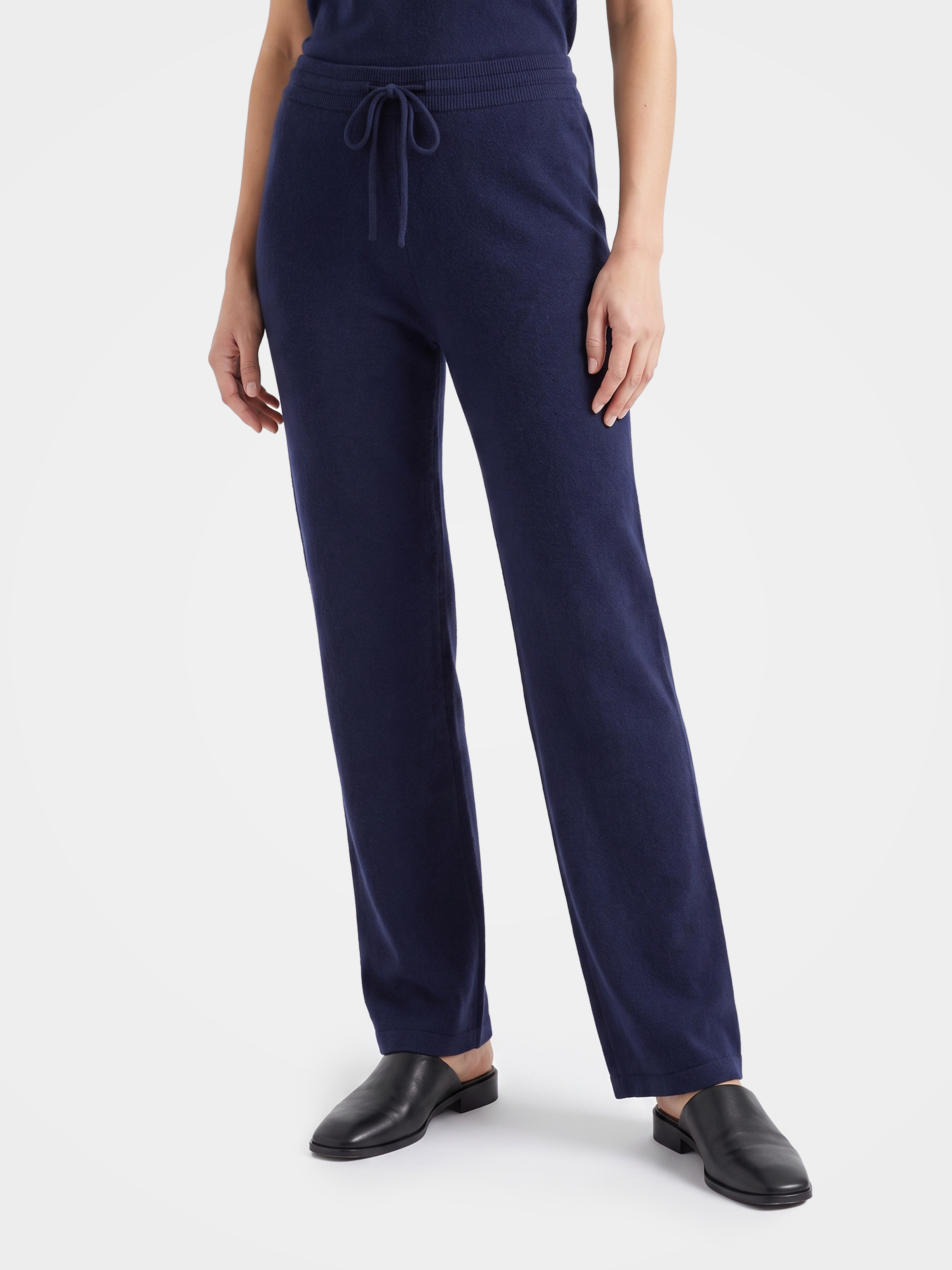 100% Cashmere Straight Leg Drawstring Pants | Truffle