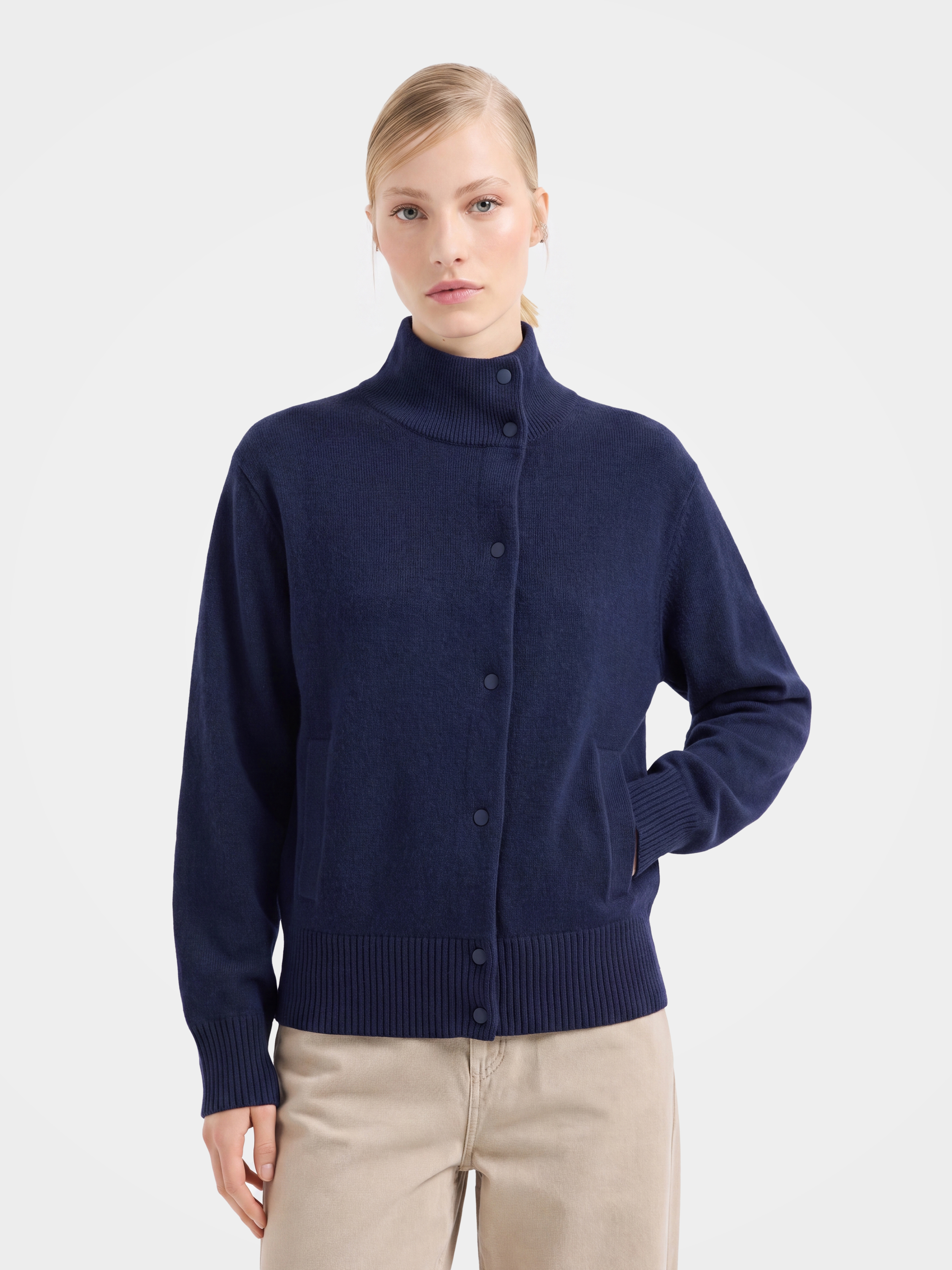 Pre-Order | 100% Wool Turtleneck Sweater Soft Relaxed Fit Knit Cardigan (10-14 Business Days)