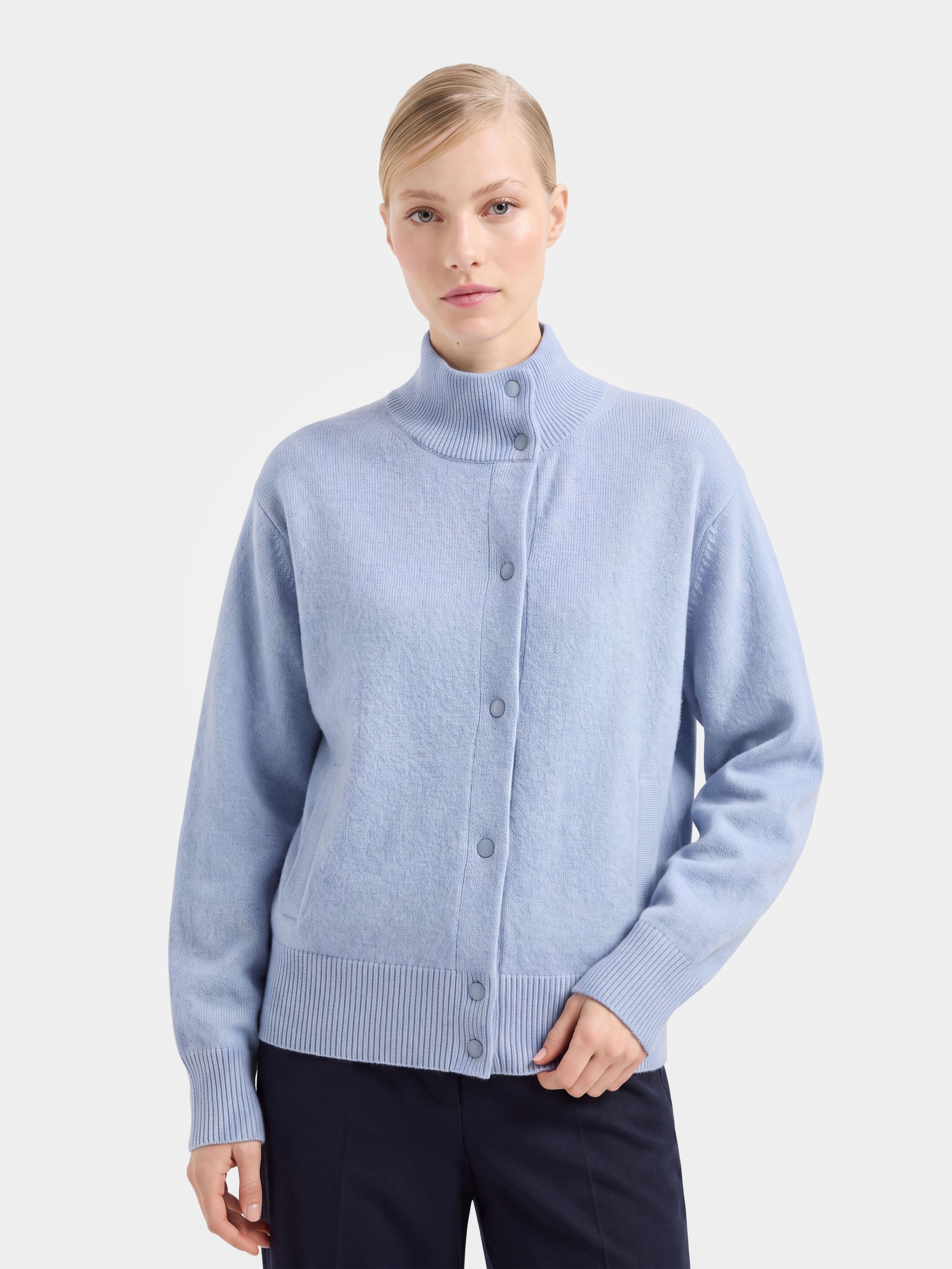 Pre-Order | 100% Wool Turtleneck Sweater Soft Relaxed Fit Knit Cardigan (10-14 Business Days)