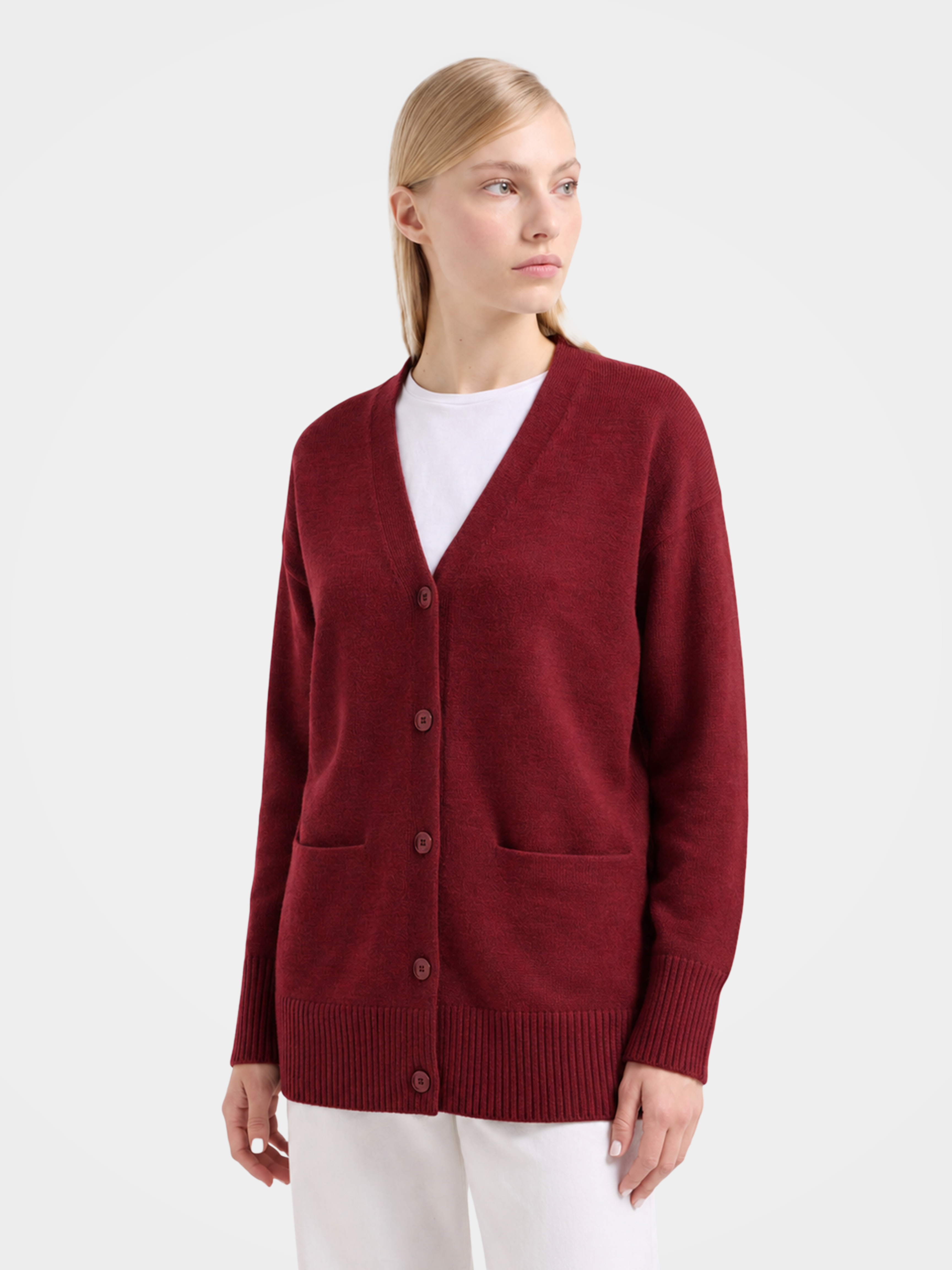 Pre-Order | 100% Wool Sweater Soft Relaxed Fit Knit Cardigan (10-14 Business Days)