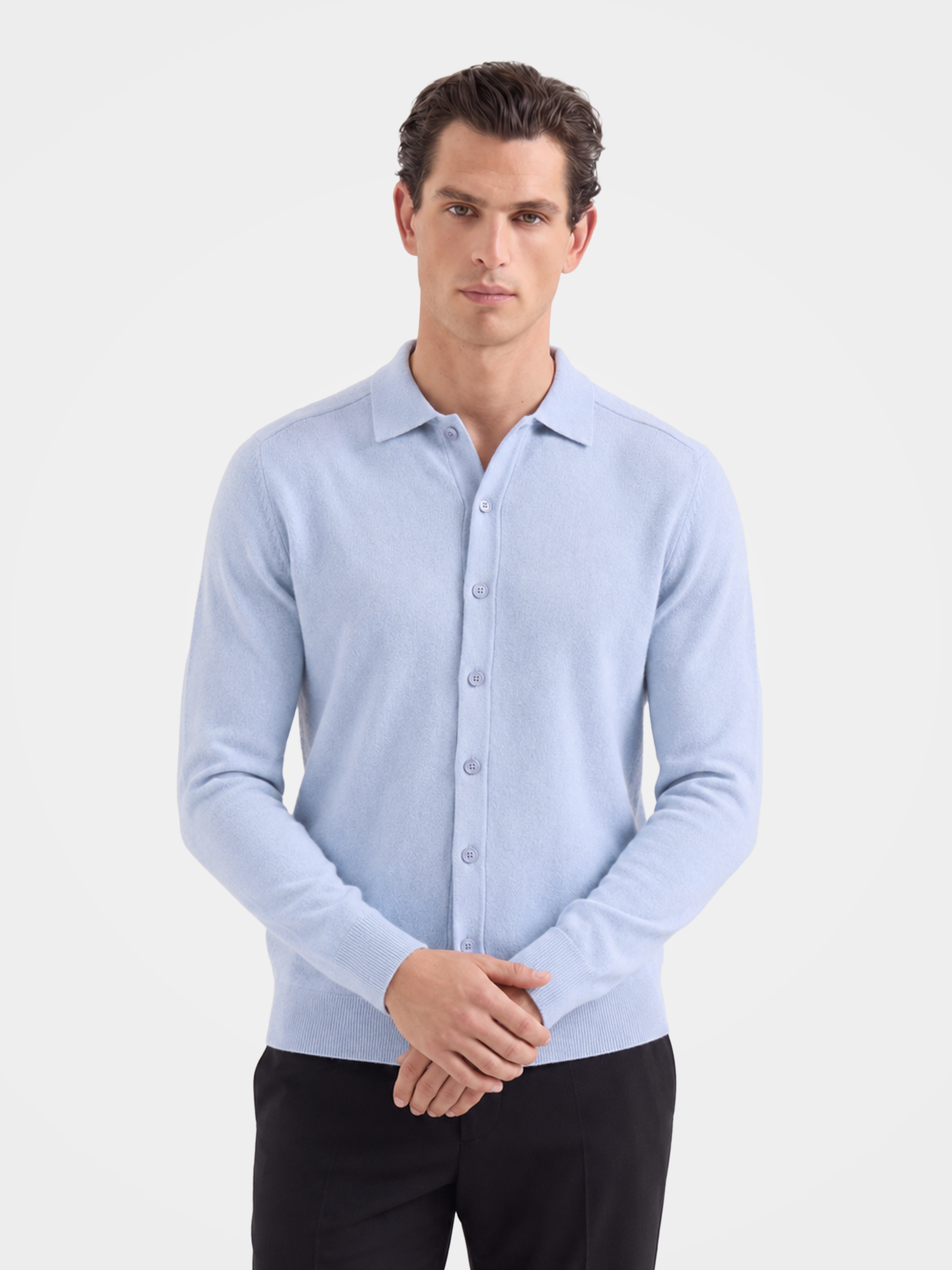 Men’s 100% Organic Cashmere Shirt Sweater Pullover