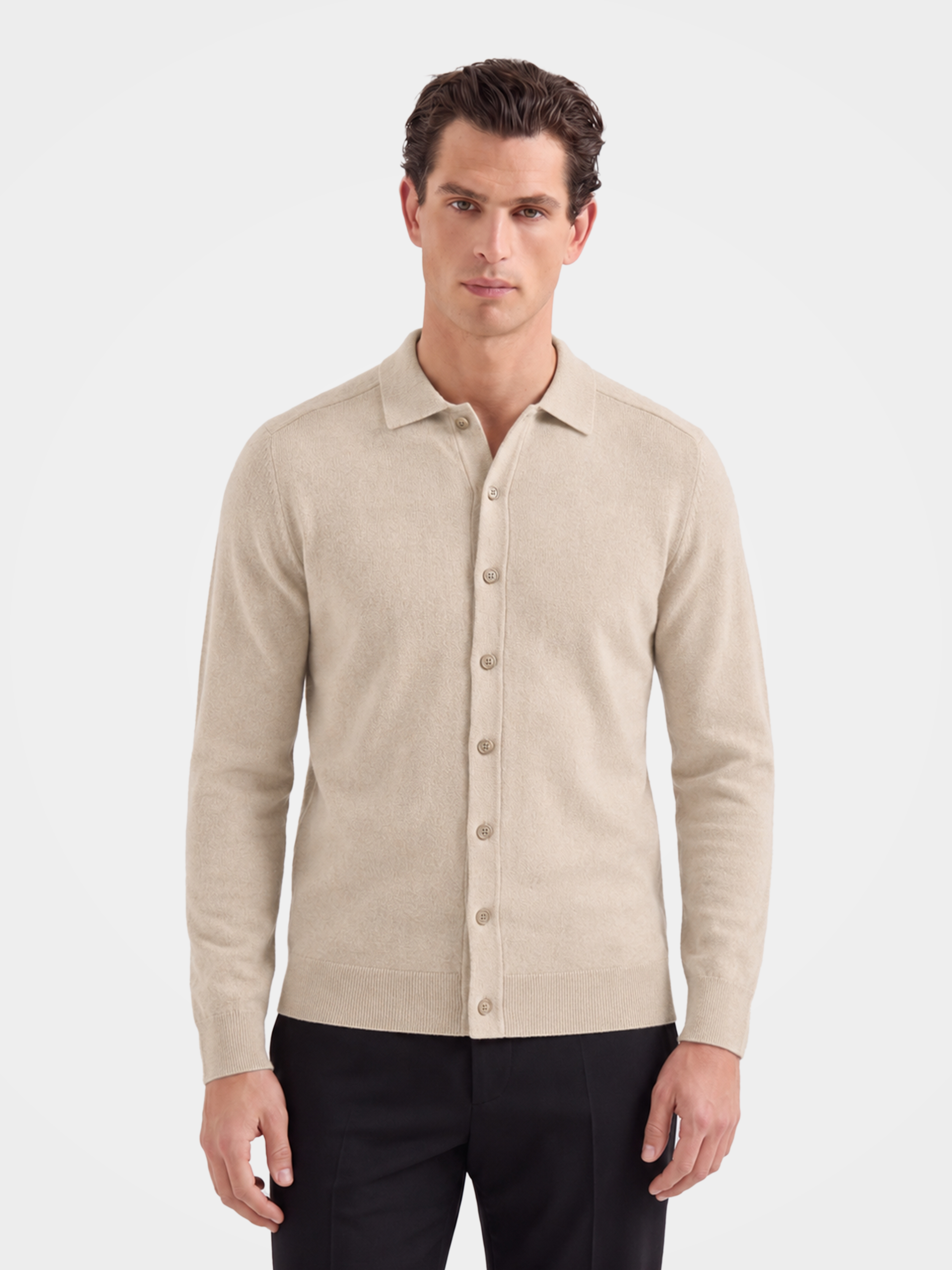 Men’s 100% Organic Cashmere Shirt Sweater Pullover