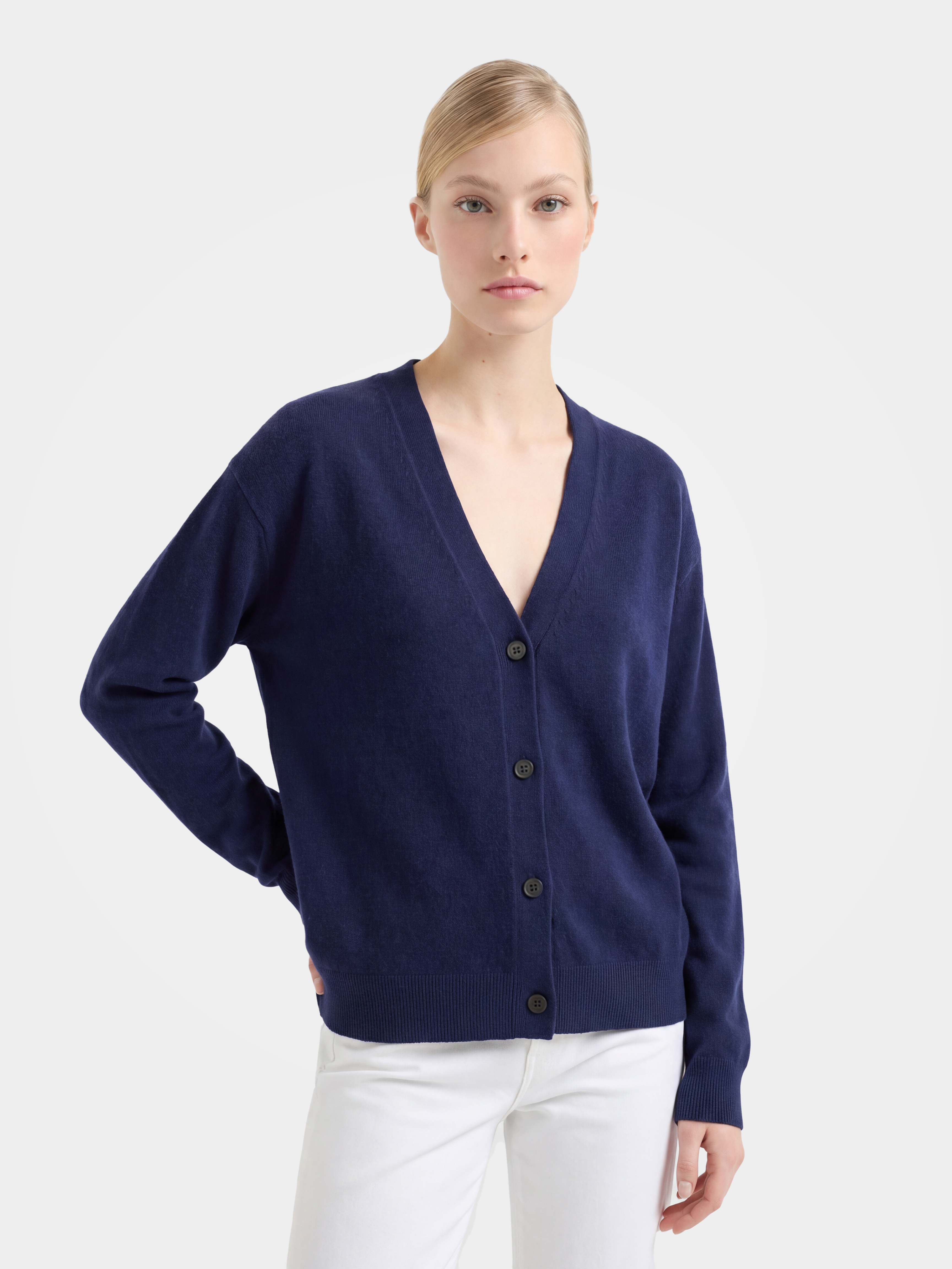 100% Mongolian Cashmere V-Neck Button Front Cardigan