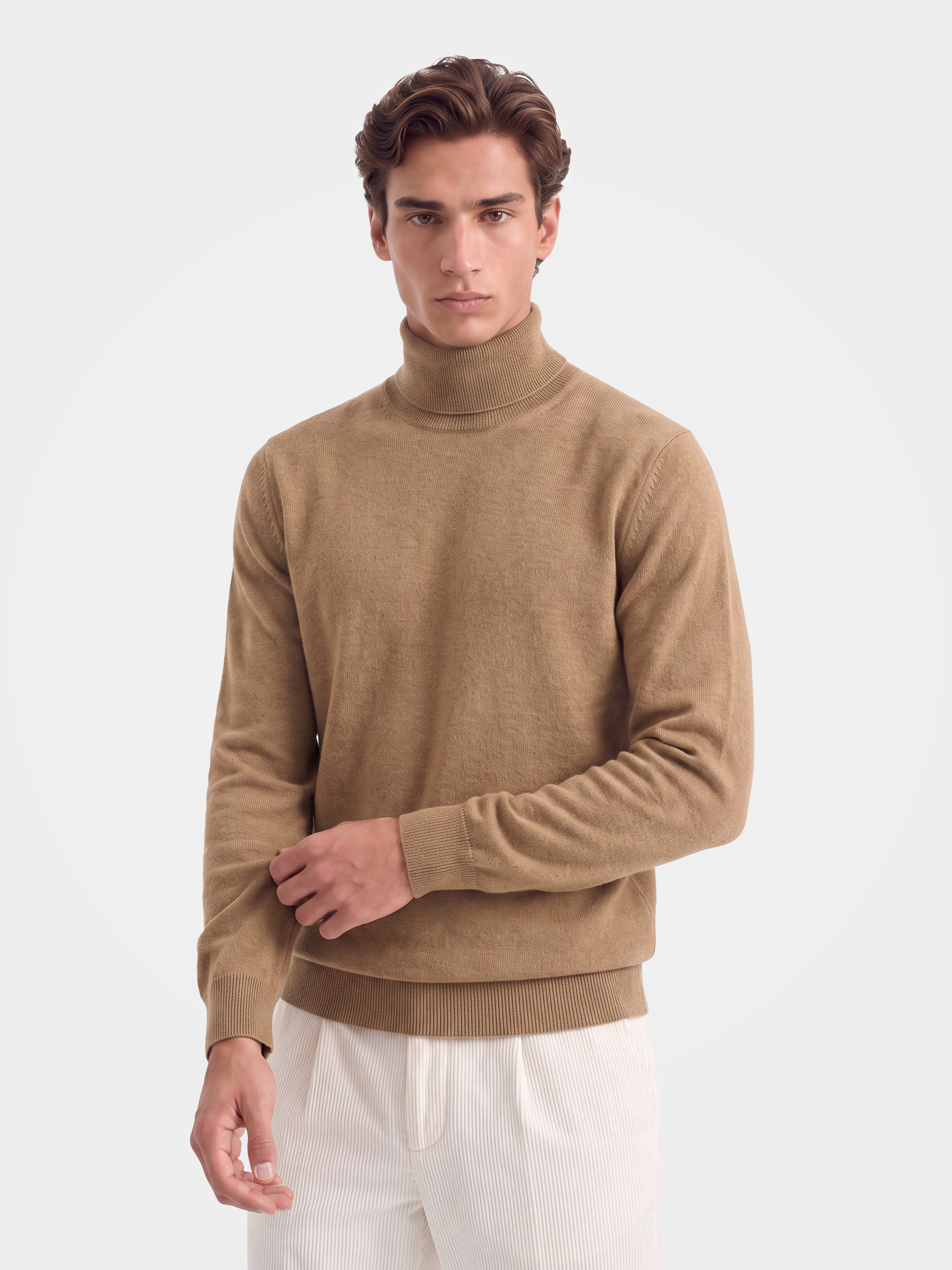 Pre-Order | Men's 100% Mongolian Cashmere Turtleneck Sweater Soft Knit Pullover (10-14 Business Days)
