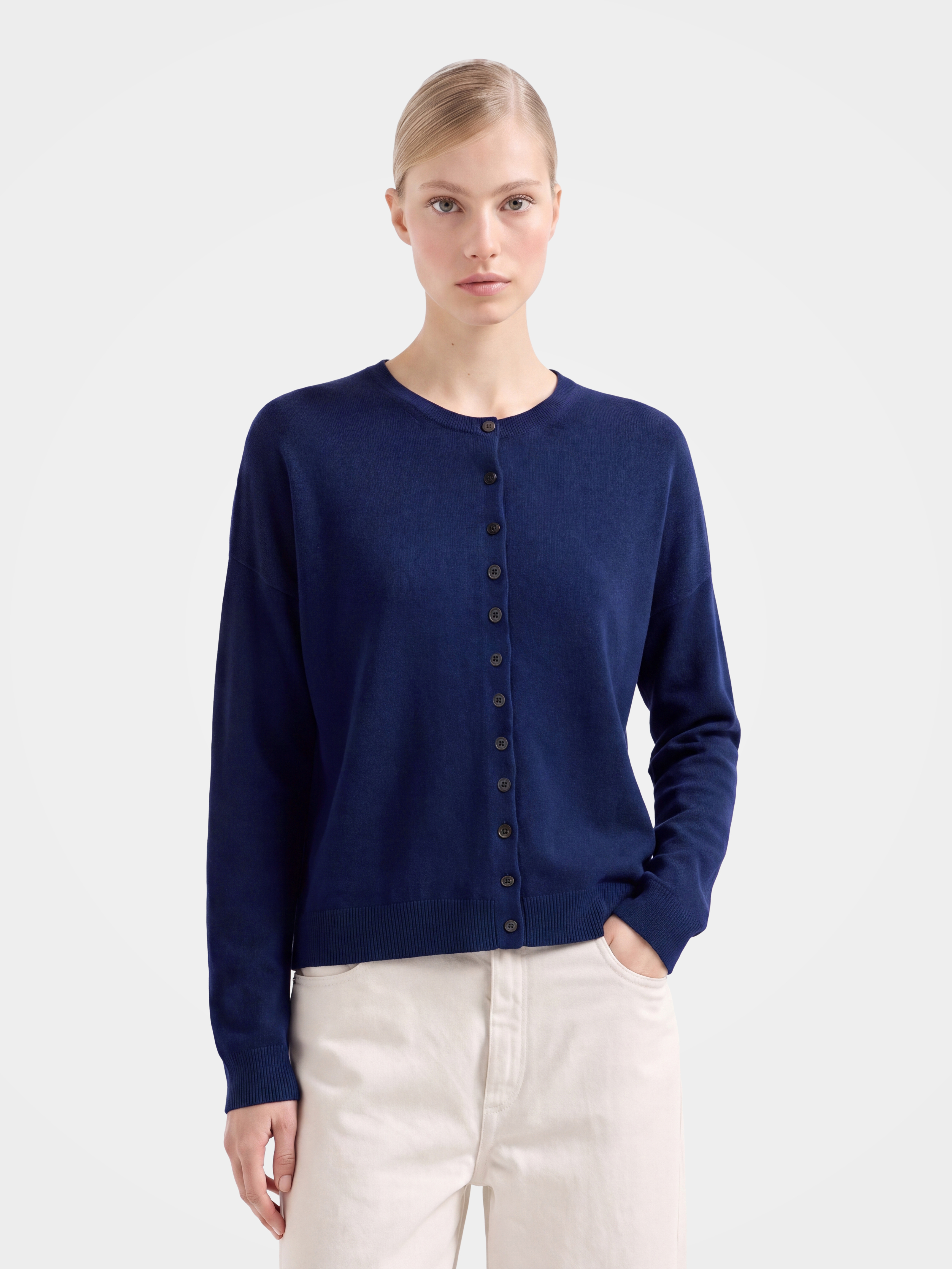 Pre-Order | 100% Cashmere Crew Neck Cardigan Sweater Soft Knitwear (10-14 Business Days)
