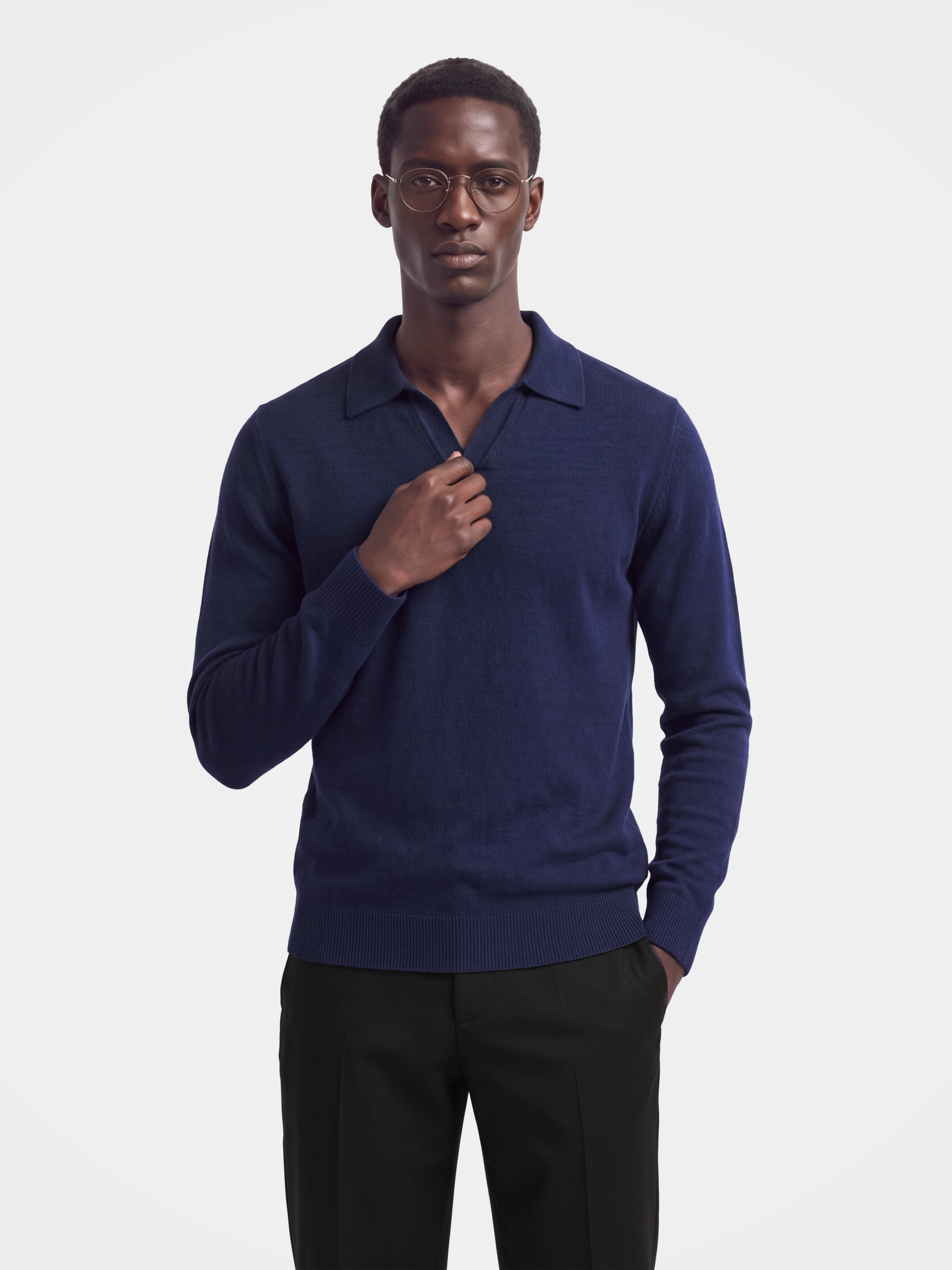 Pre-Order | Men's 100% Wool Collared Knit Sweater Classic Ribbed Pullover (10-14 Business Days)