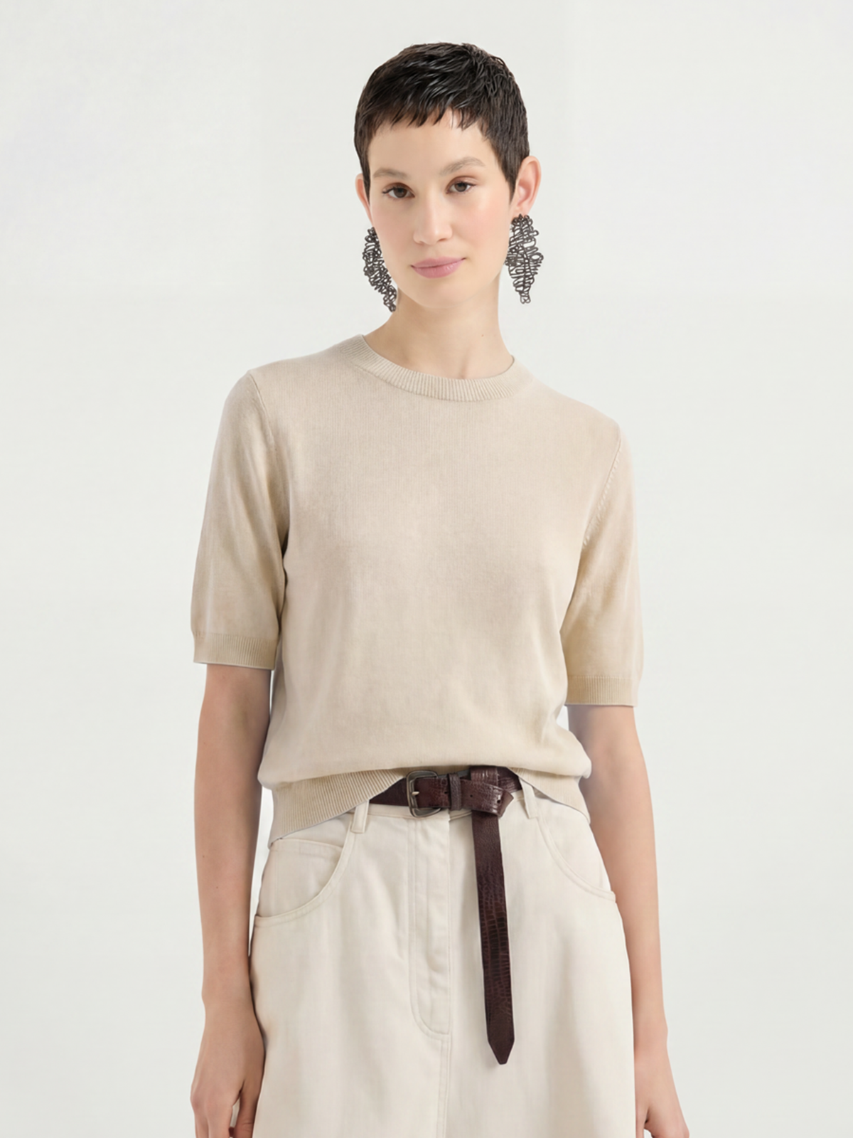 Tencel Cashmere Blend Knit Top