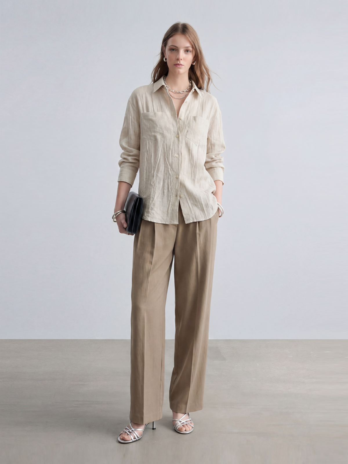 Purple Long Sleeve Linen Shirt