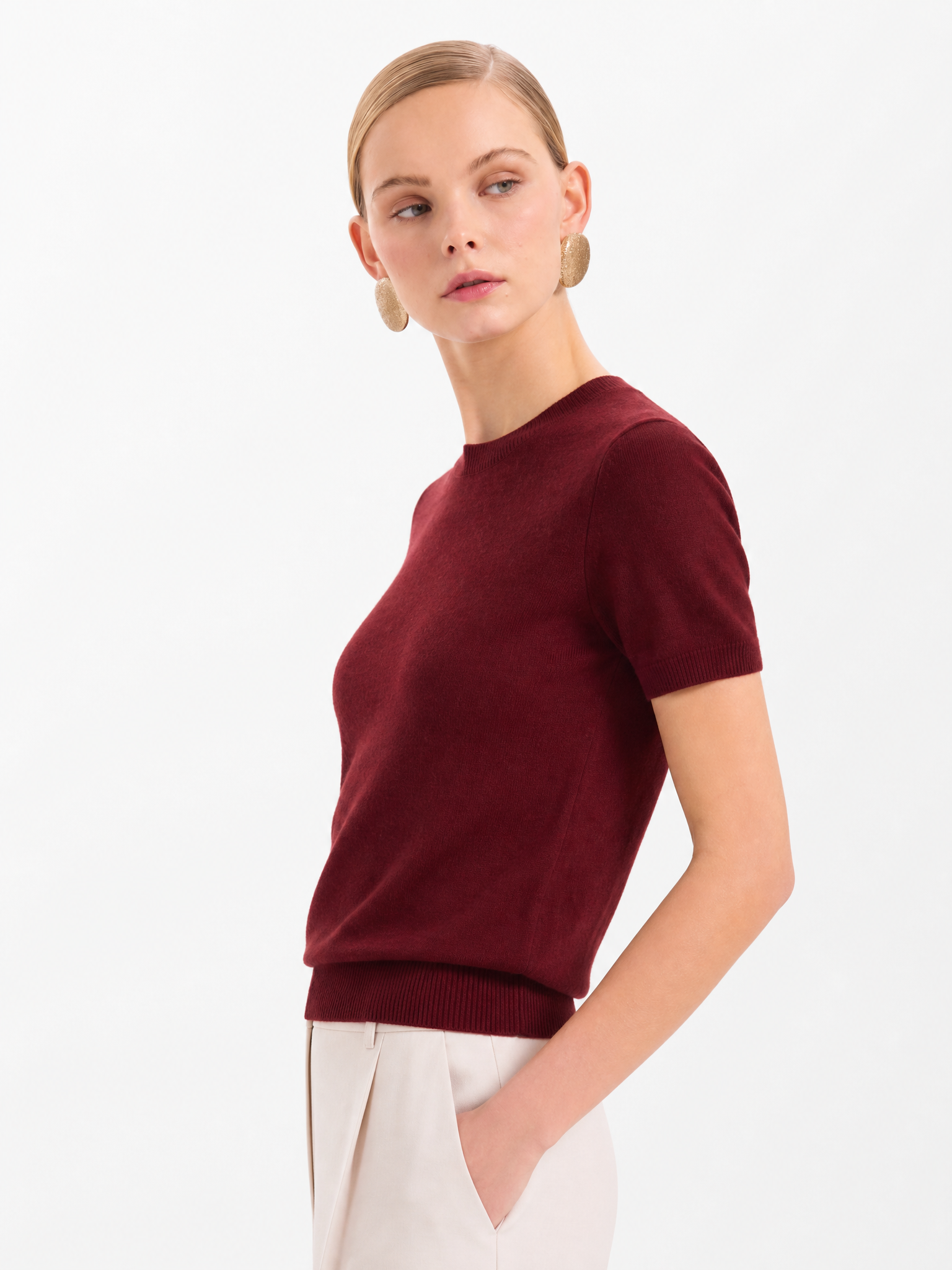 Superfine Grade-A 100% Cashmere Lightweight Breathable Knit Top