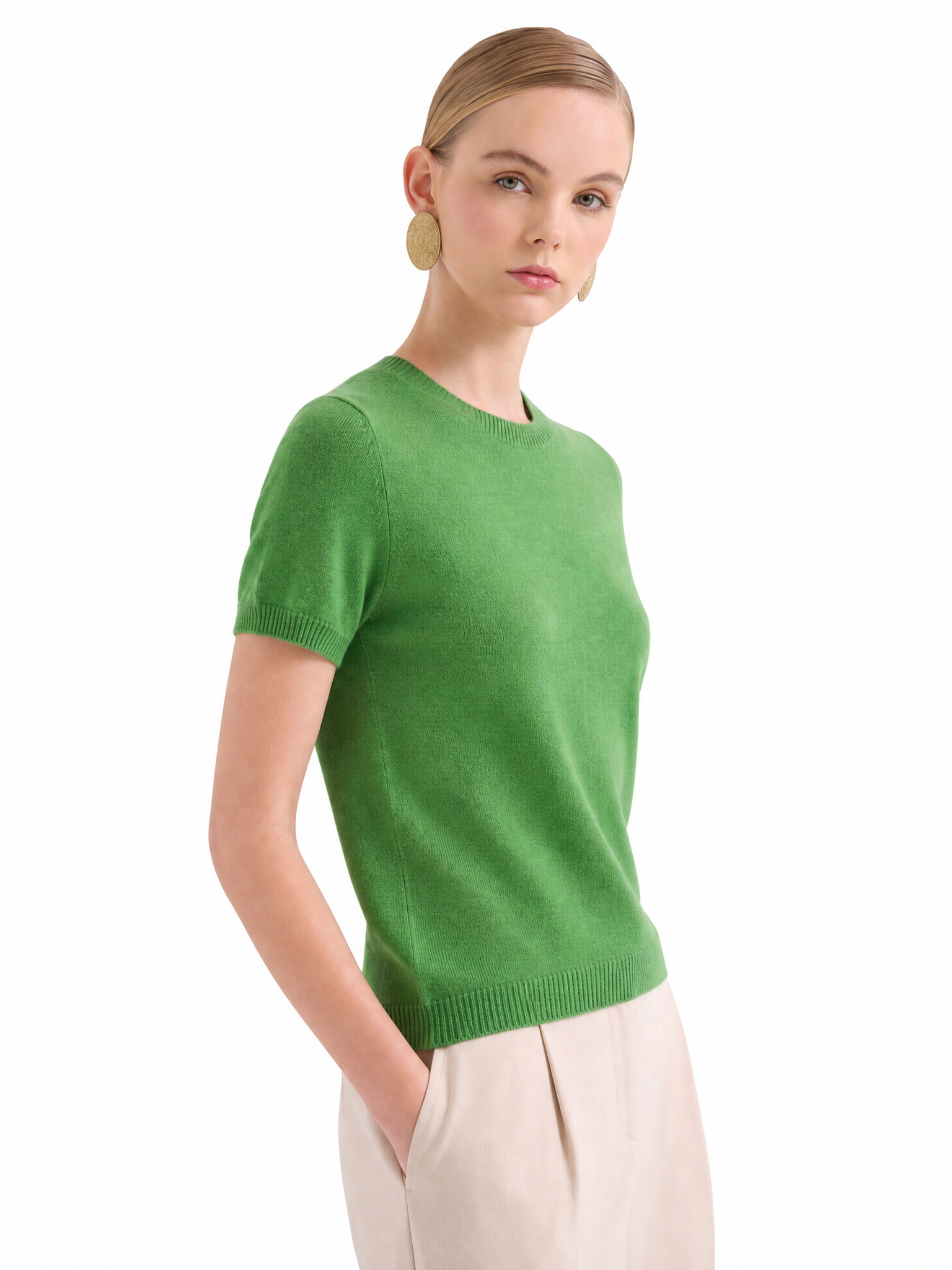 Superfine Grade-A 100% Cashmere Lightweight Breathable Knit Top