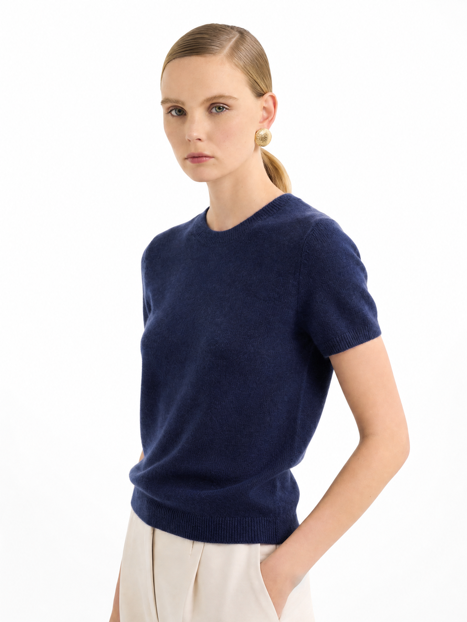Superfine Grade-A 100% Cashmere Lightweight Breathable Knit Top
