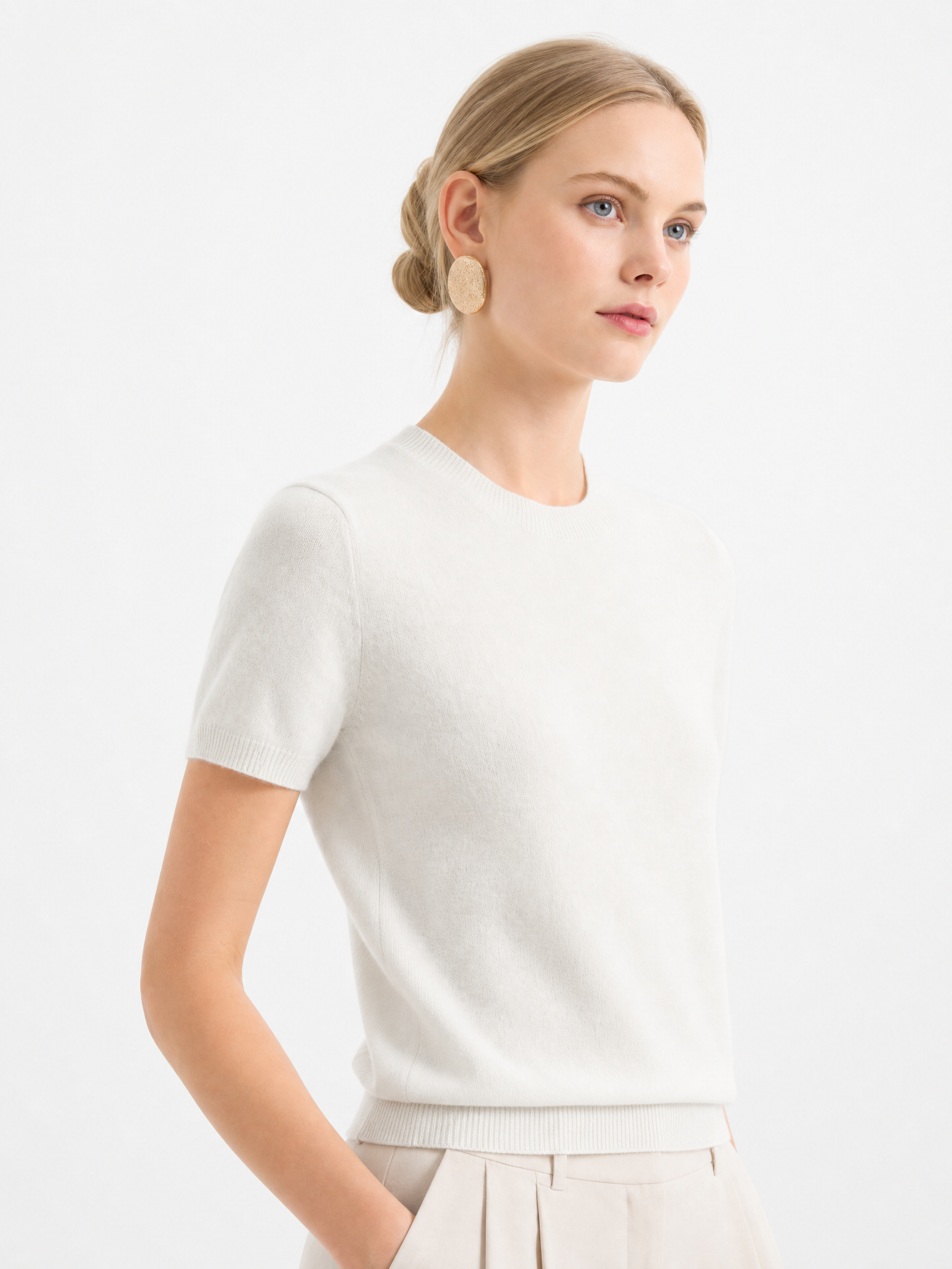 Superfine Grade-A 100% Cashmere Lightweight Breathable Knit Top