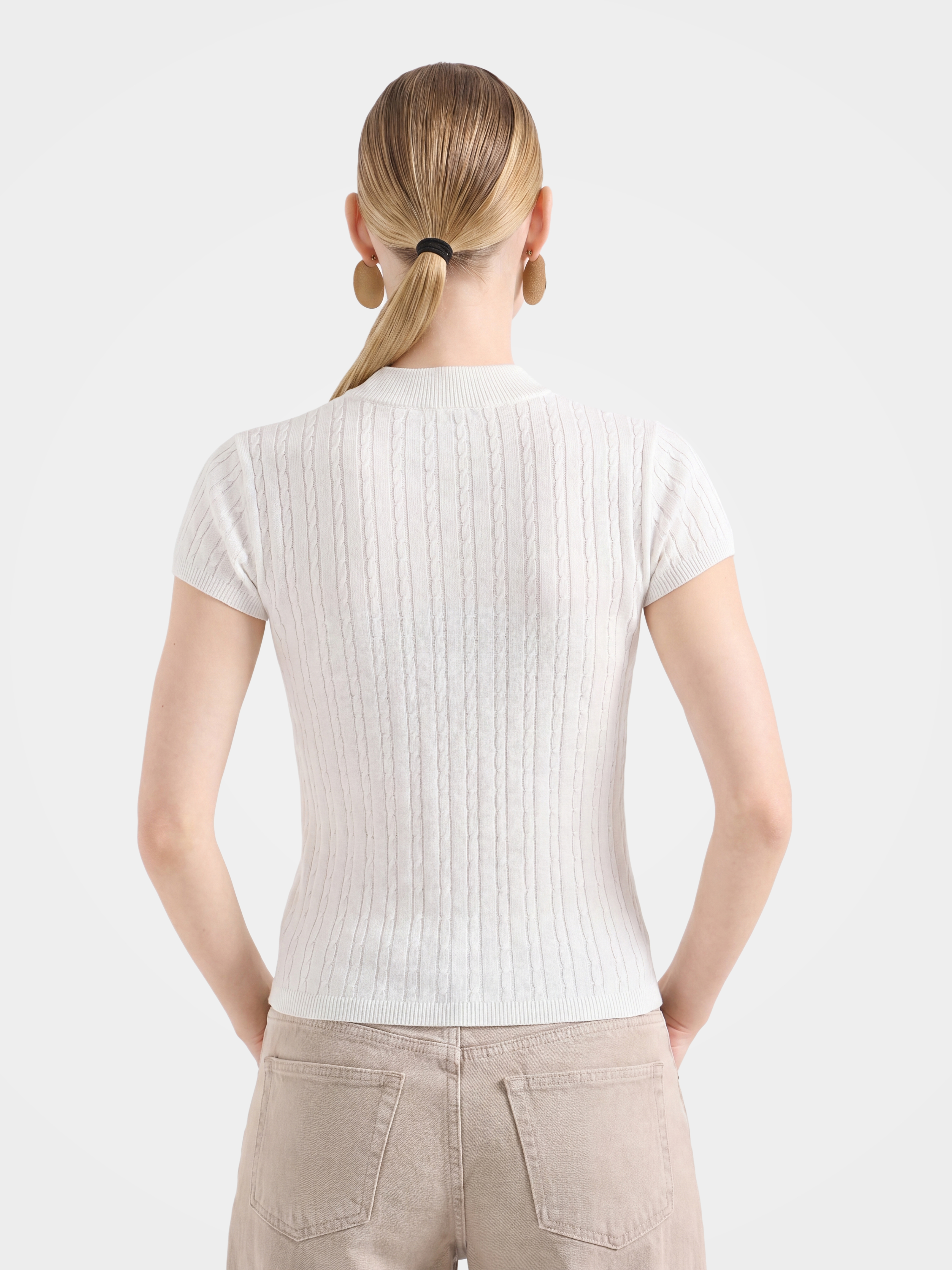 Lightweight Wool Short Sleeve knit Top