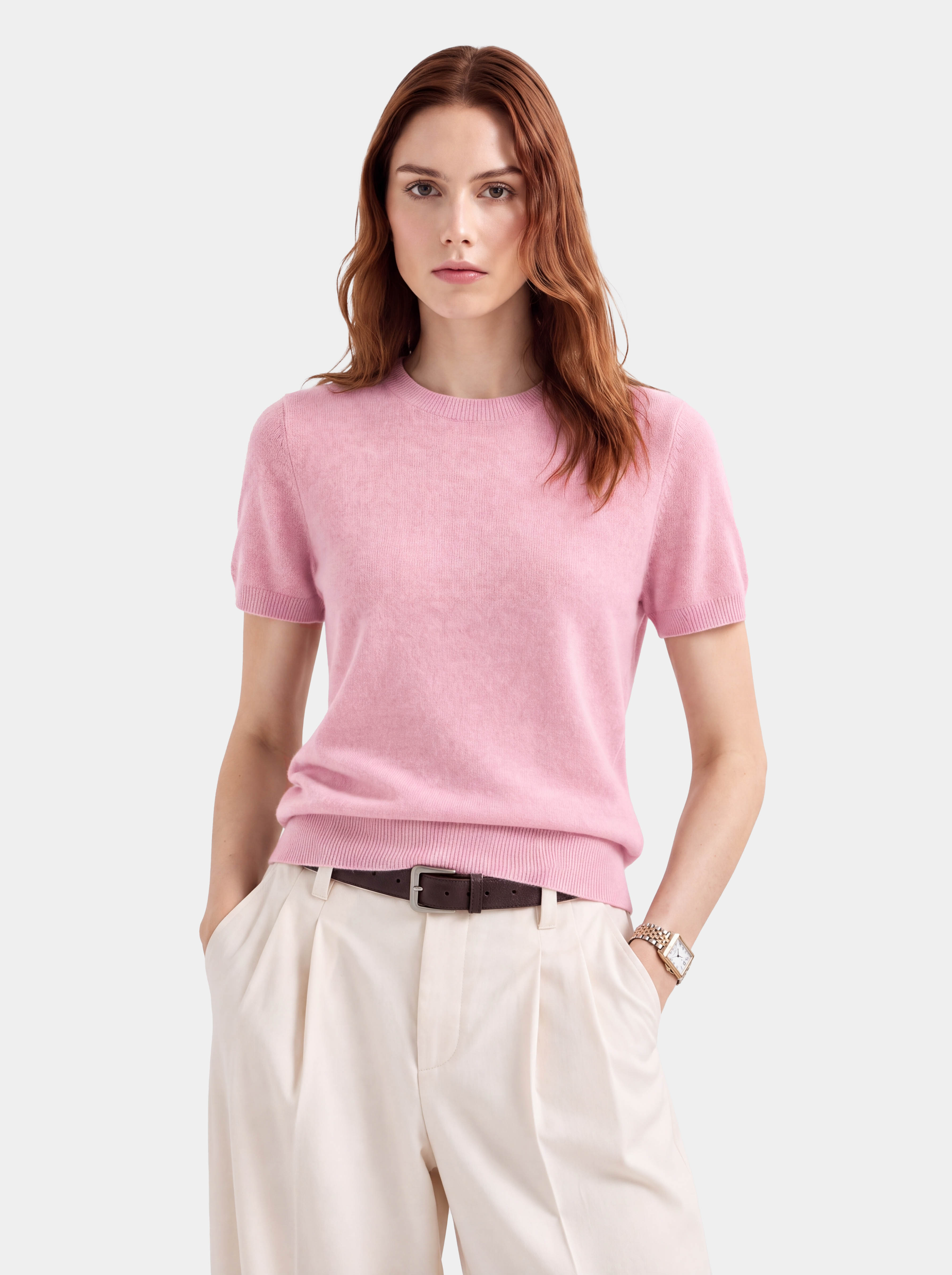 Superfine Grade-A 100% Cashmere Lightweight Breathable Knit Top