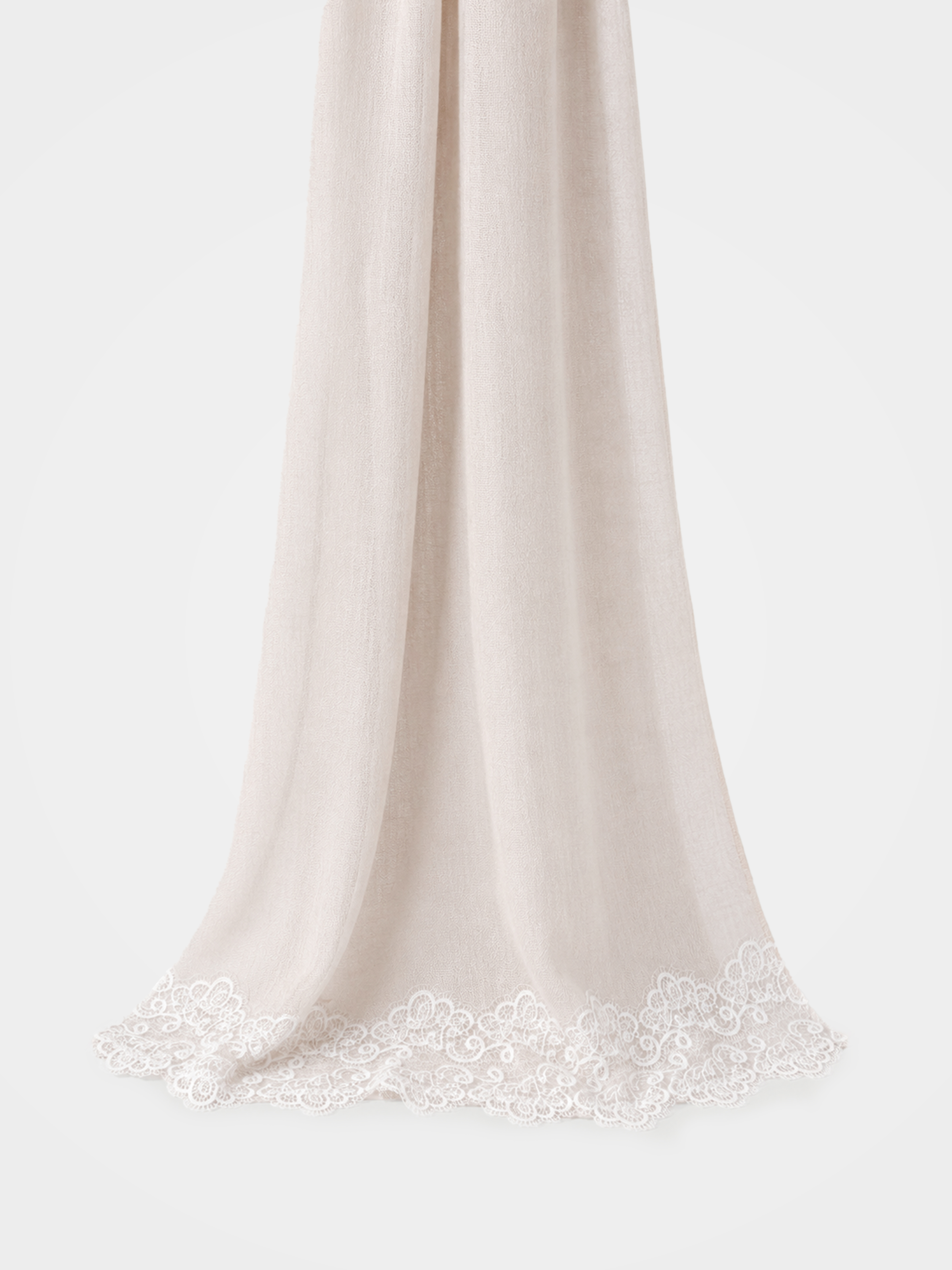Feminine Cashmere Lace Trim Scarf