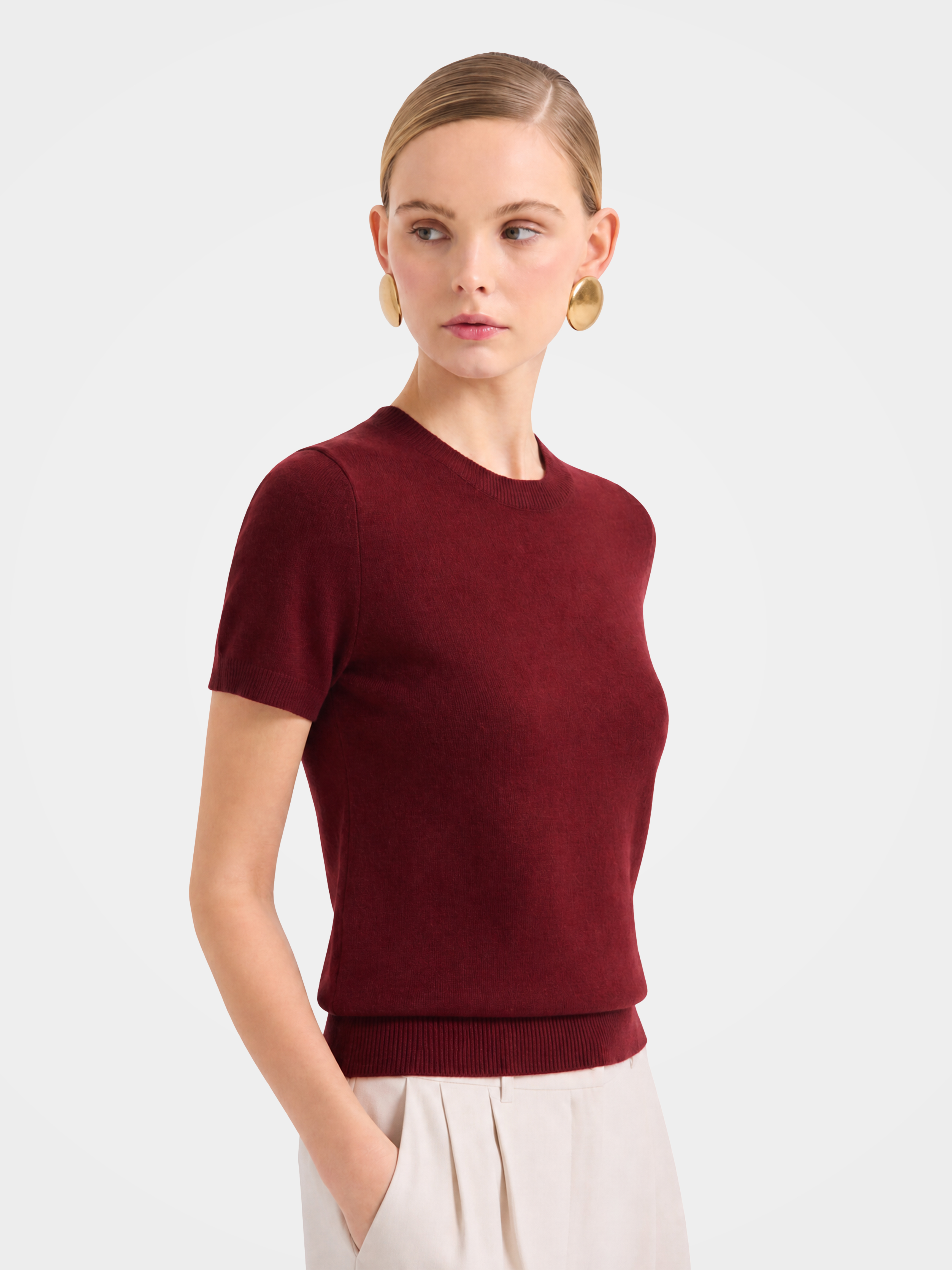 Superfine Grade-A 100% Cashmere Lightweight Breathable Knit Top
