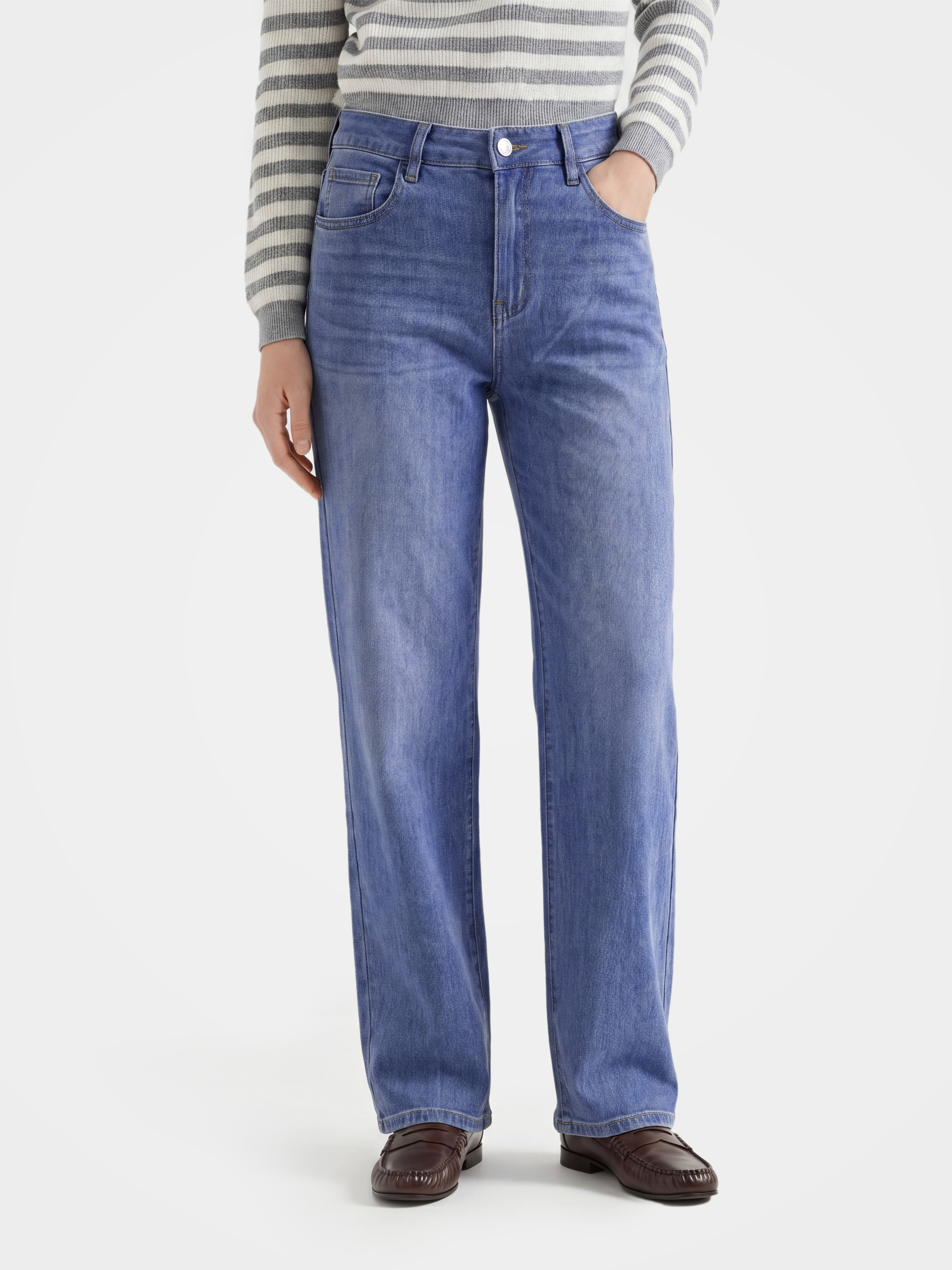 Refined High Rise Straight Leg Jeans