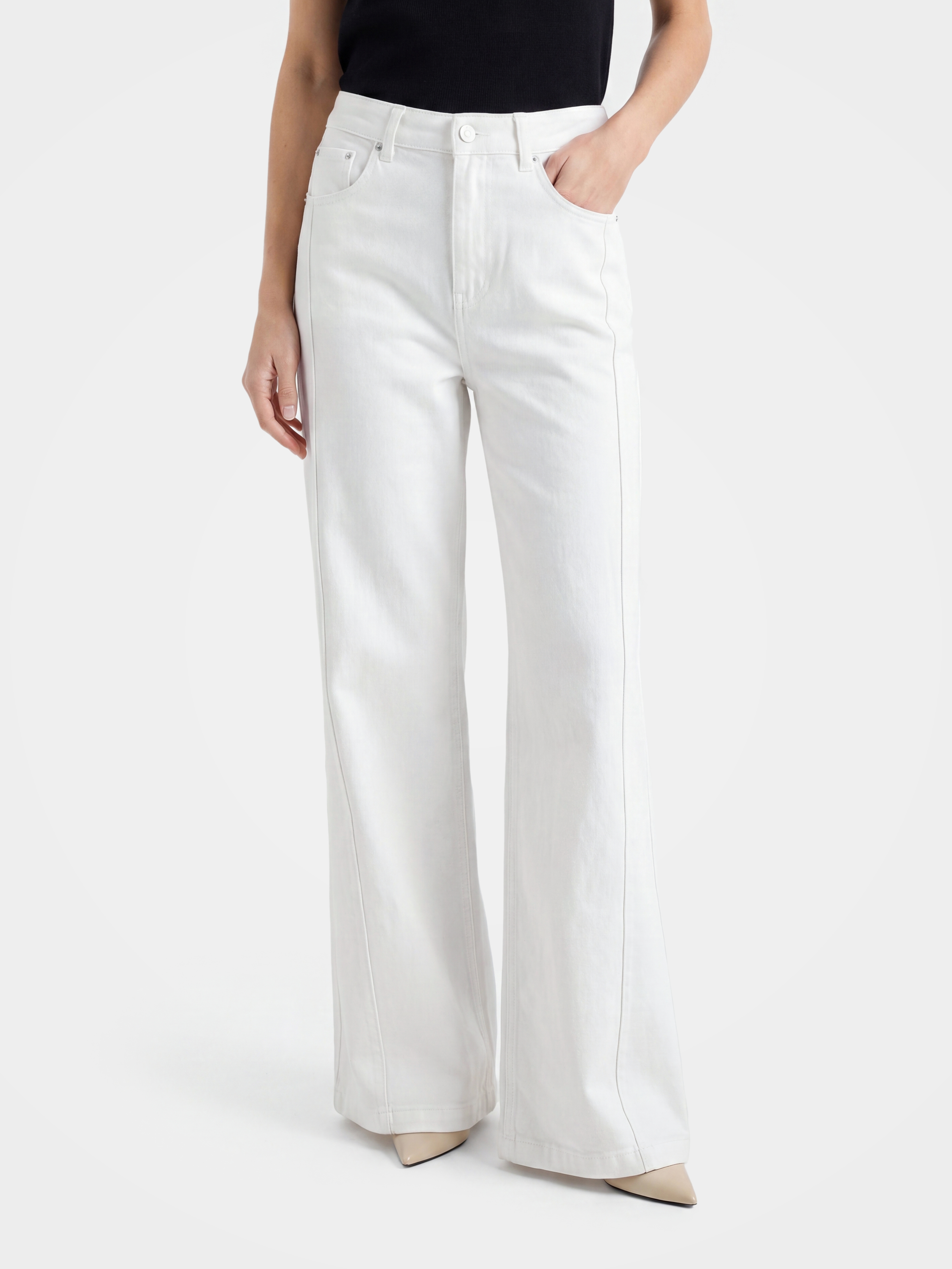 Women's High Rise Wide Leg Jeans – Comfort Stretch Denim