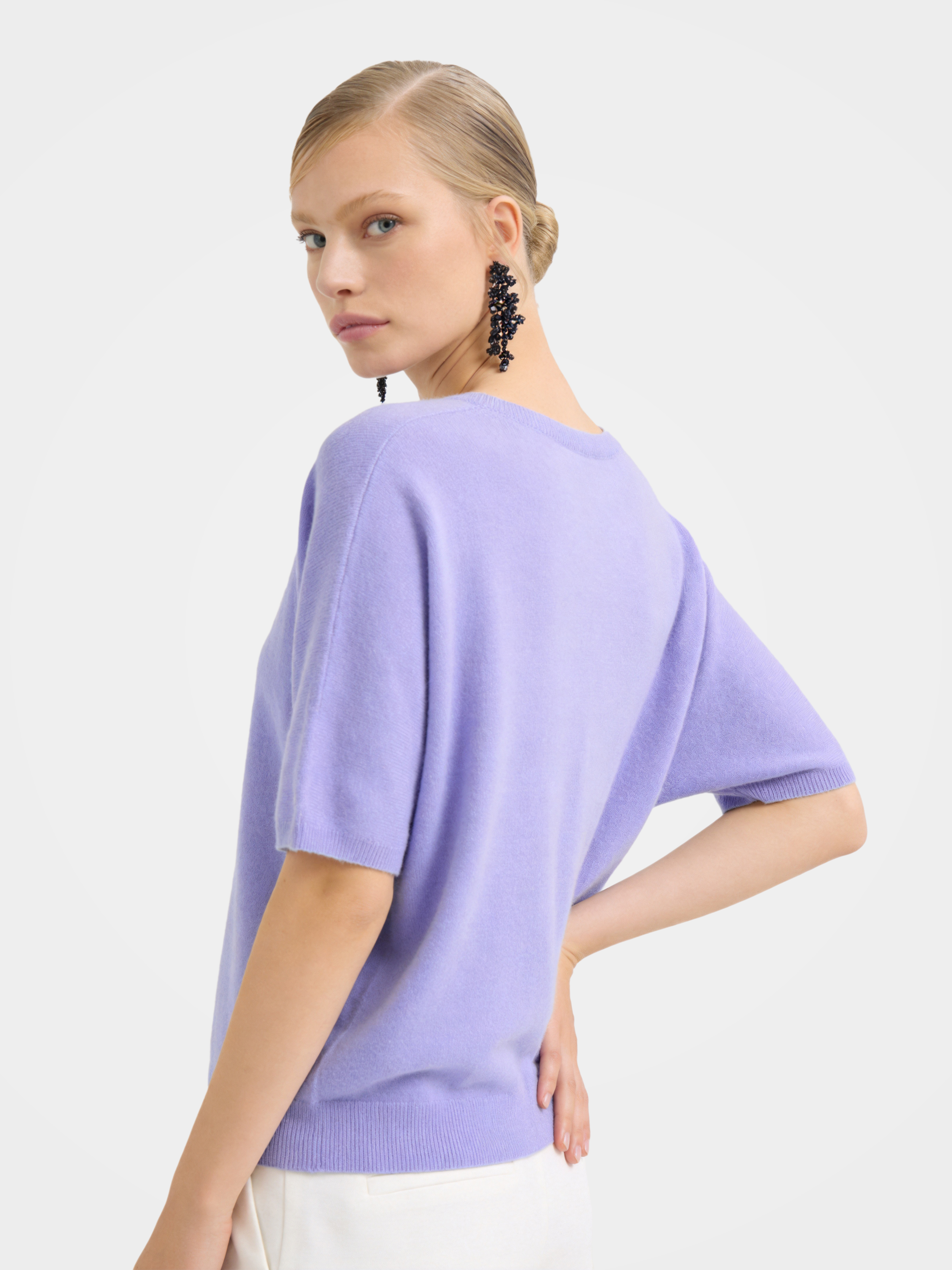 Breathable Cashmere Mid-Length Sleeve Knit Top