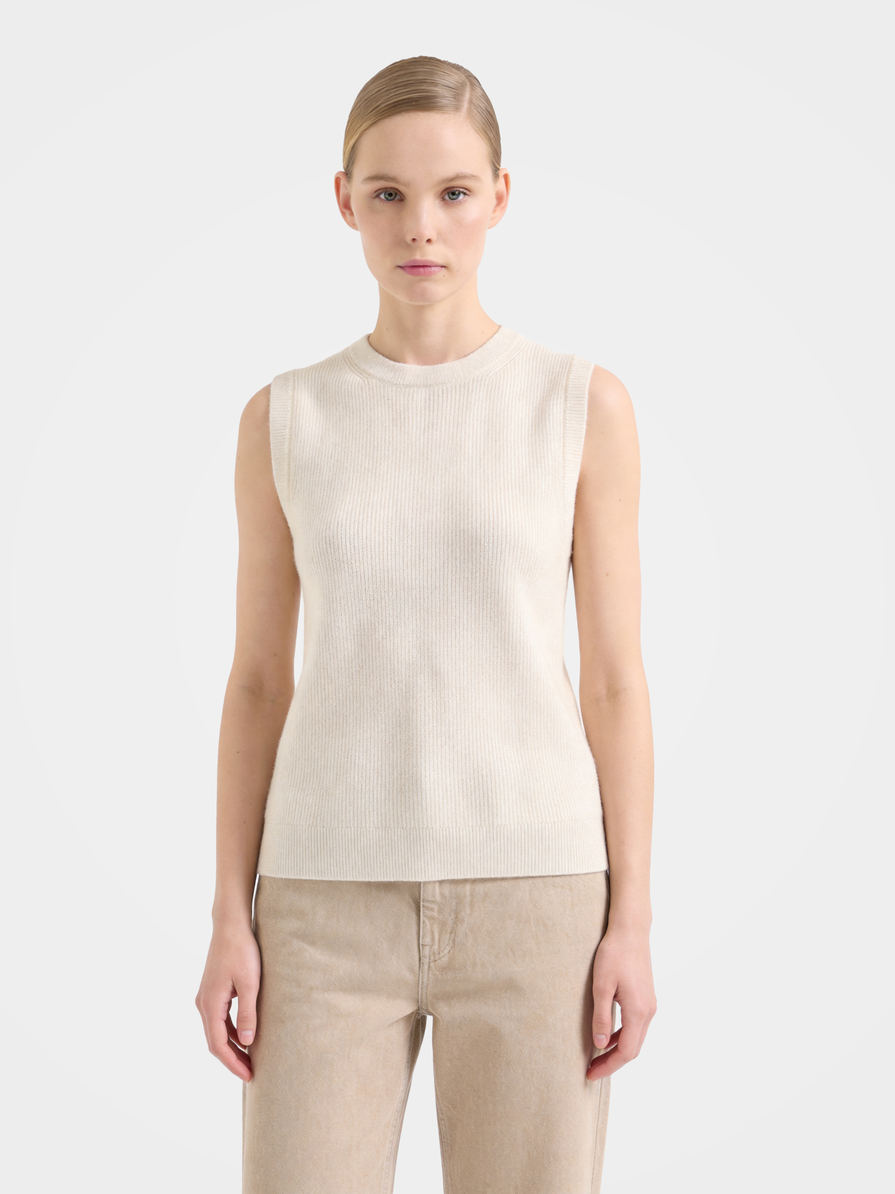 Mongolian Cashmere Sleeveless Vest Knit 