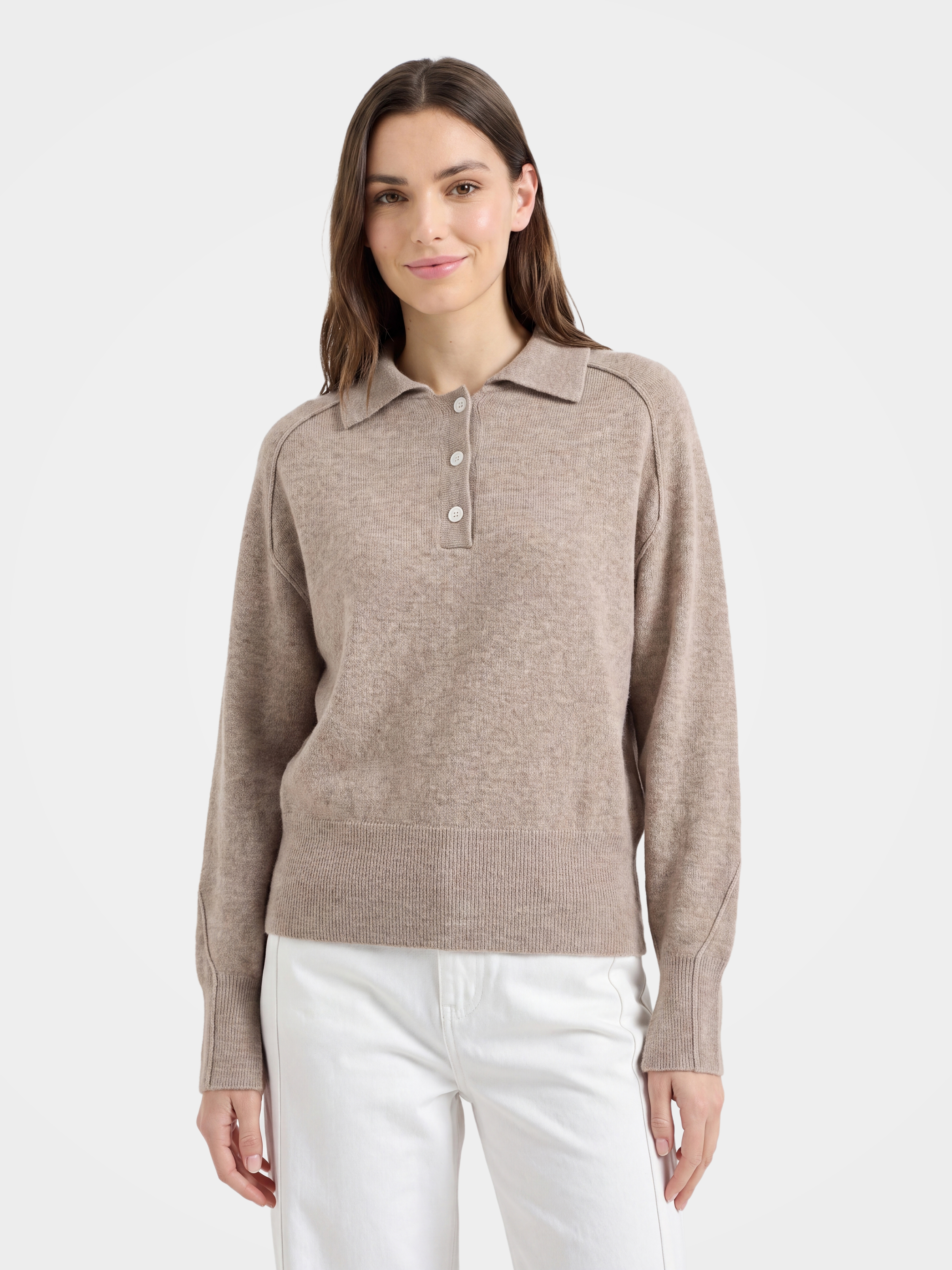 Soft 100% Mongolian Cashmere Polo Knit Top